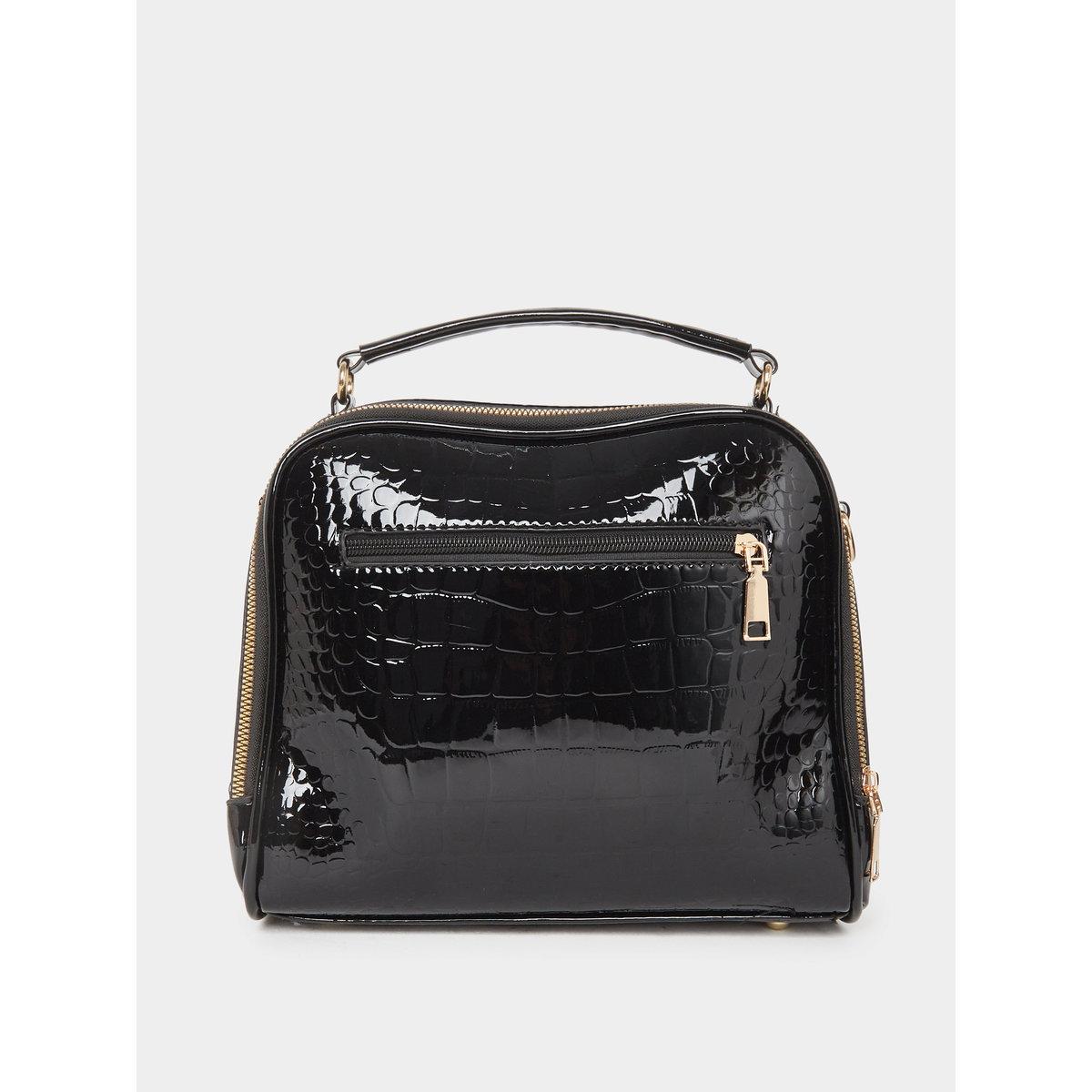 Take Two Croc Skin Top Handle Shoulder Bag with Zip Closure-women-bagsandwallets-handbags-image-2