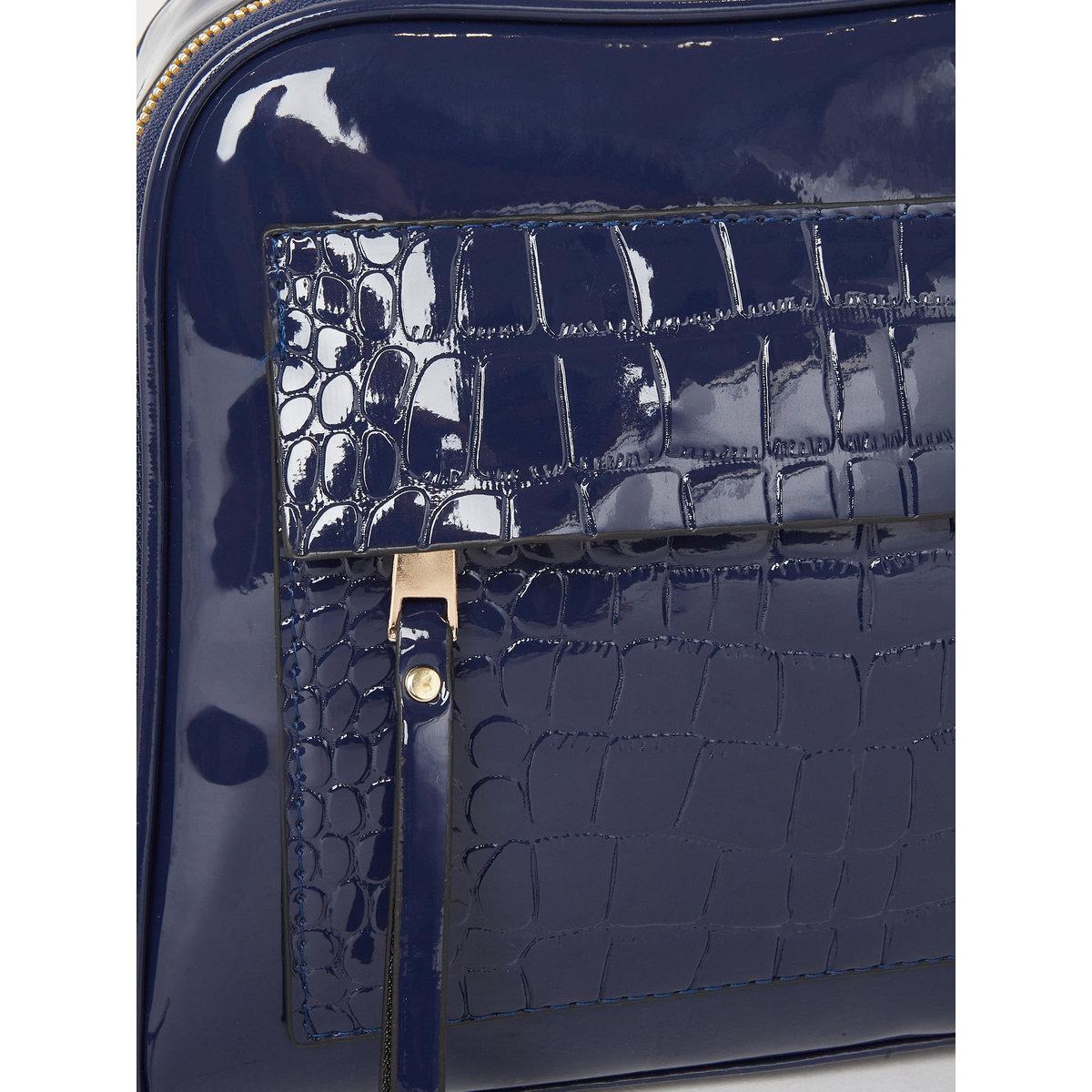 Take Two Croc Skin Top Handle Shoulder Bag with Zip Closure-women-bagsandwallets-handbags-image-3
