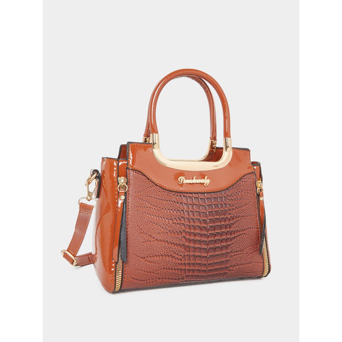 شنة يد بملمس جلد التمساح بمقبض يد علوية-women-bagsandwallets-handbags-image-1
