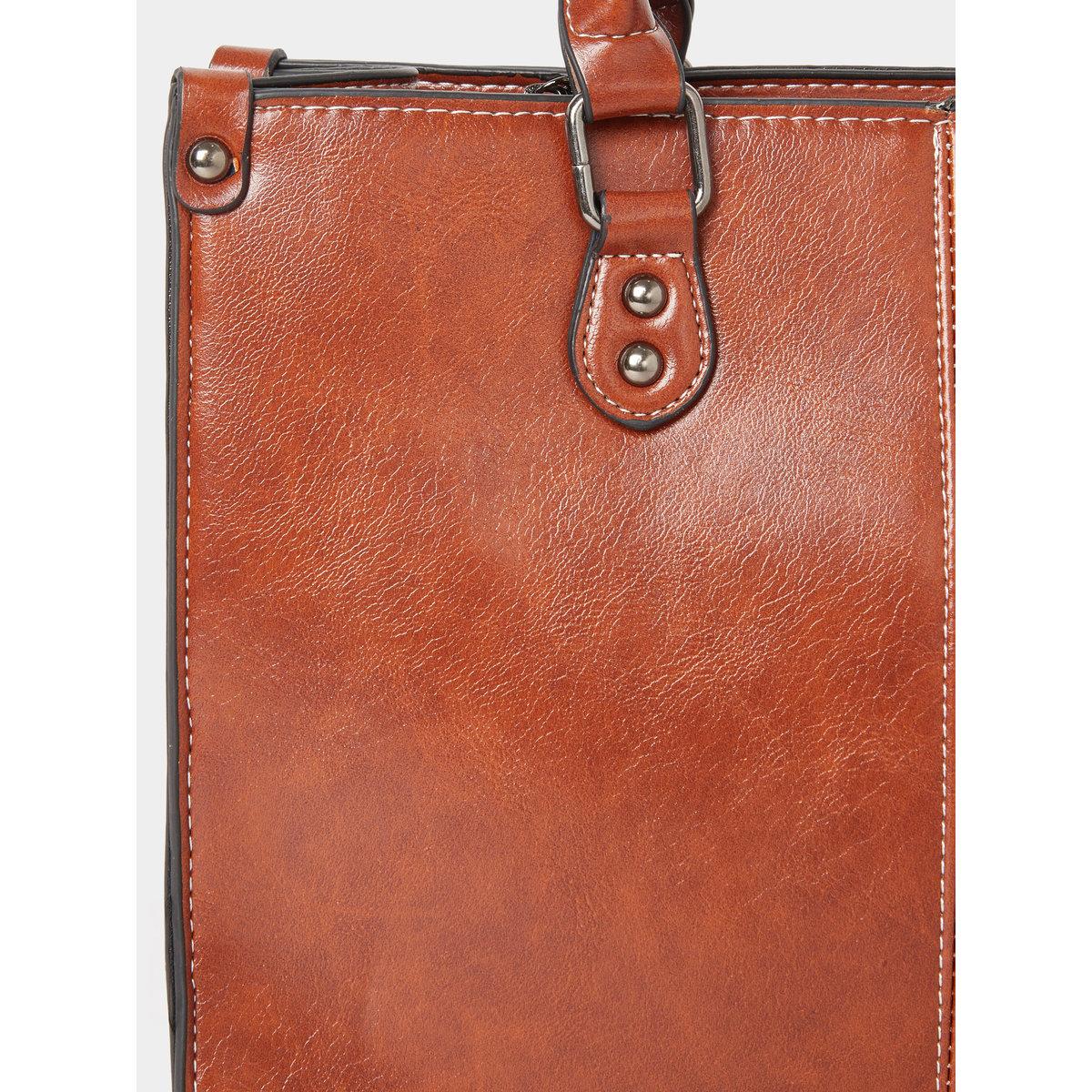 Take Two Solid Dual Handles Handbag with Adjustable Strap-women-bagsandwallets-handbags-image-3