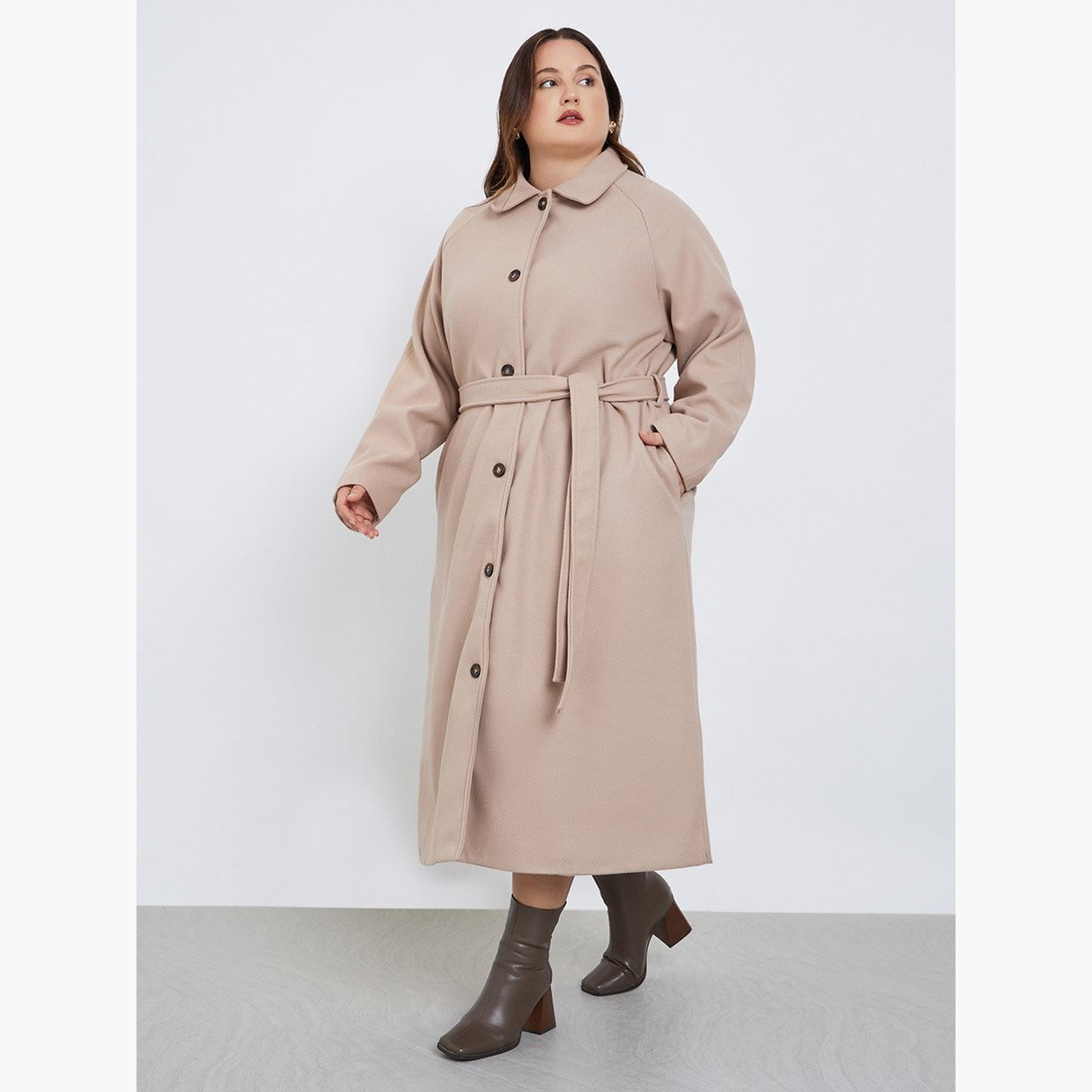 Styli Plus Size Oversized Belted Coat Shacket-women-clothing-plussize-coatsandjackets-coats-image-2