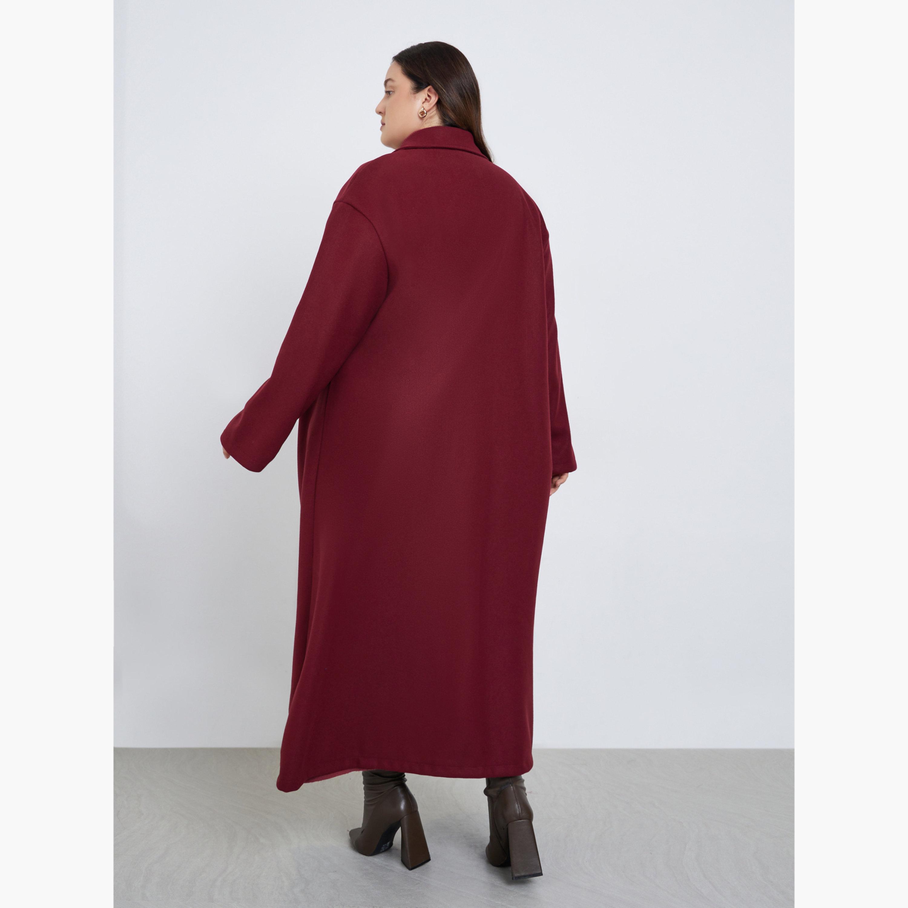 ستايلي - معطف بأزرار يشبه الصوف مقاس كبير وقصة عادية للنساء -women-clothing-coatsandjackets-coats-image-5