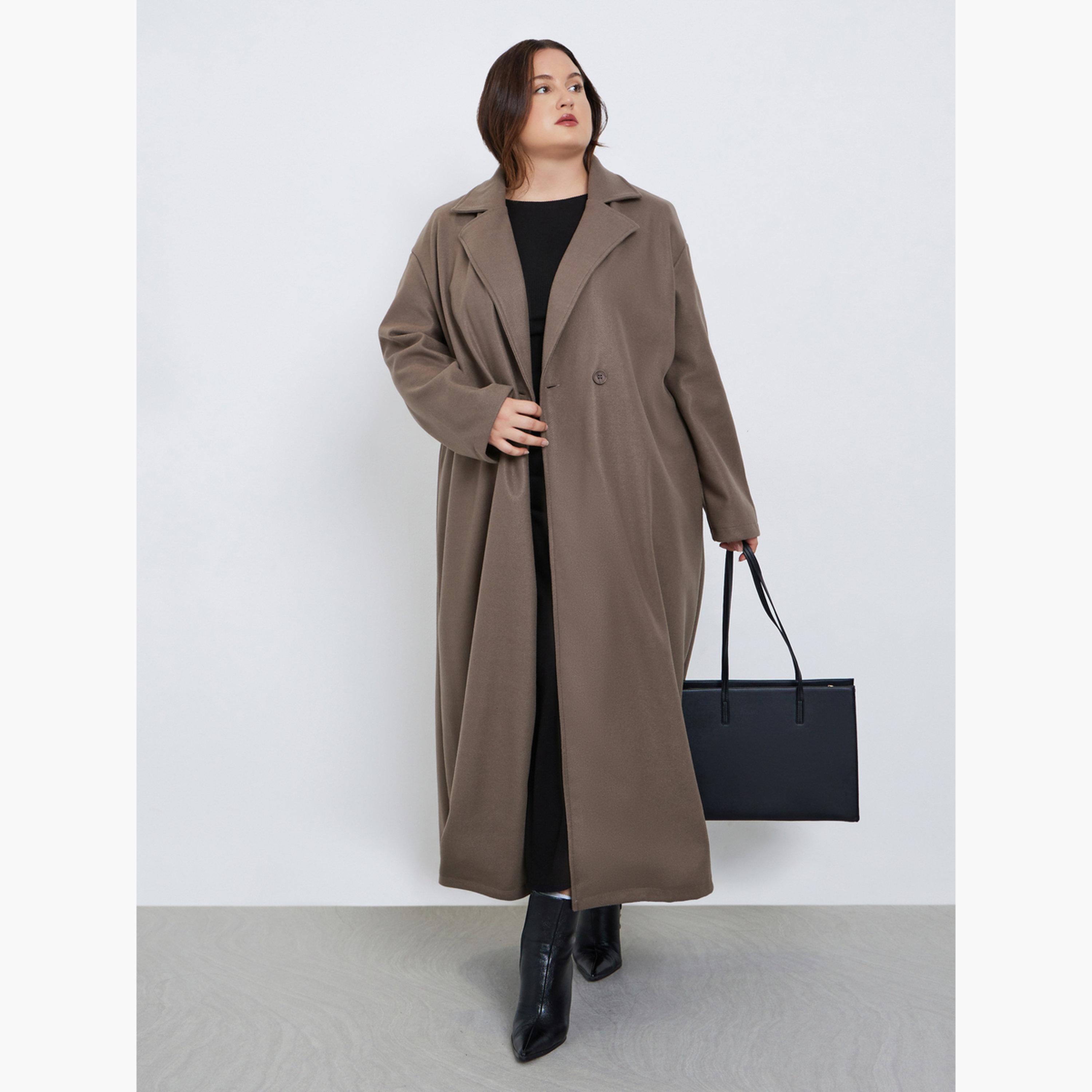 ستايلي - معطف بأزرار يشبه الصوف مقاس كبير وقصة عادية للنساء -women-clothing-coatsandjackets-coats-image-2