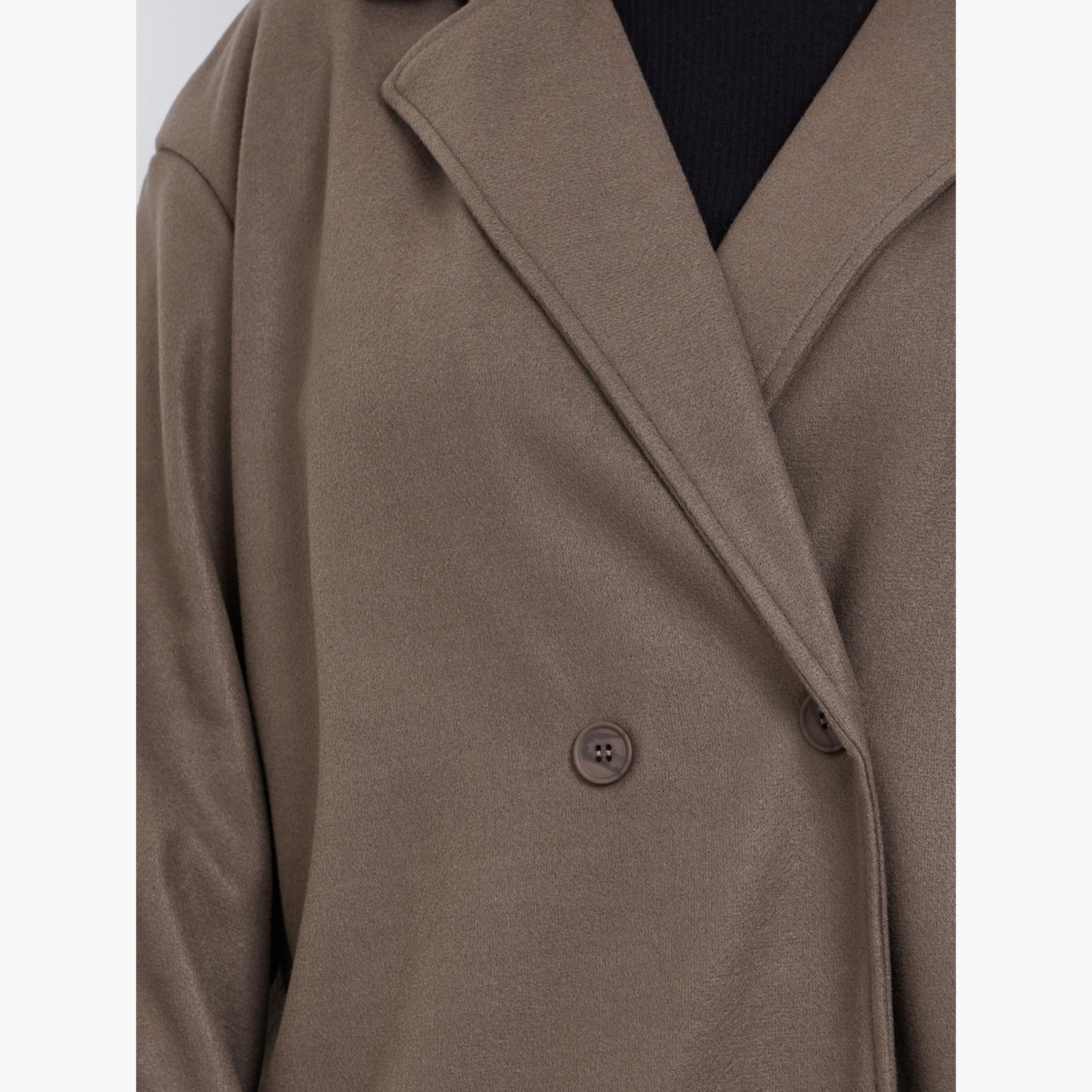 ستايلي - معطف بأزرار يشبه الصوف مقاس كبير وقصة عادية للنساء -women-clothing-coatsandjackets-coats-image-4