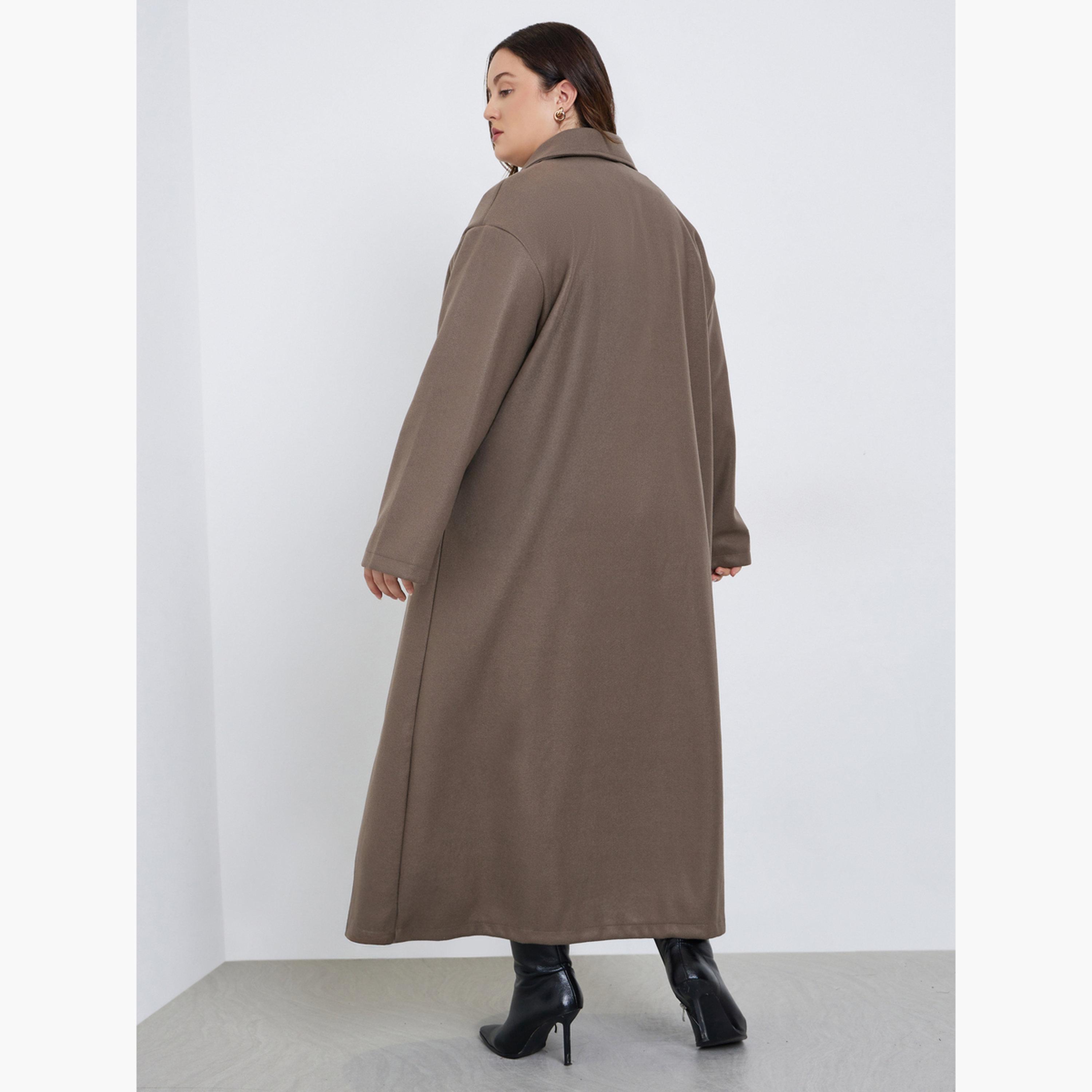 ستايلي - معطف بأزرار يشبه الصوف مقاس كبير وقصة عادية للنساء -women-clothing-coatsandjackets-coats-image-5