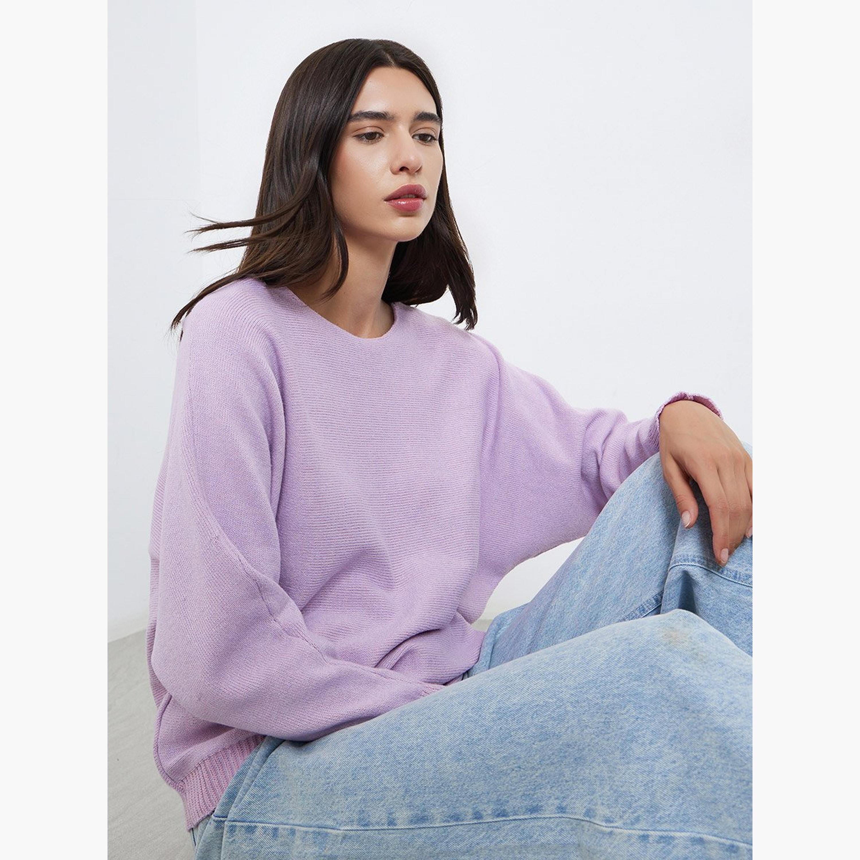 تيك تو - سترة أرجوانية محبوكة قصّة قصّة مريحةة-women-winterwear-cardigansandjumpers-jumpers-image-3