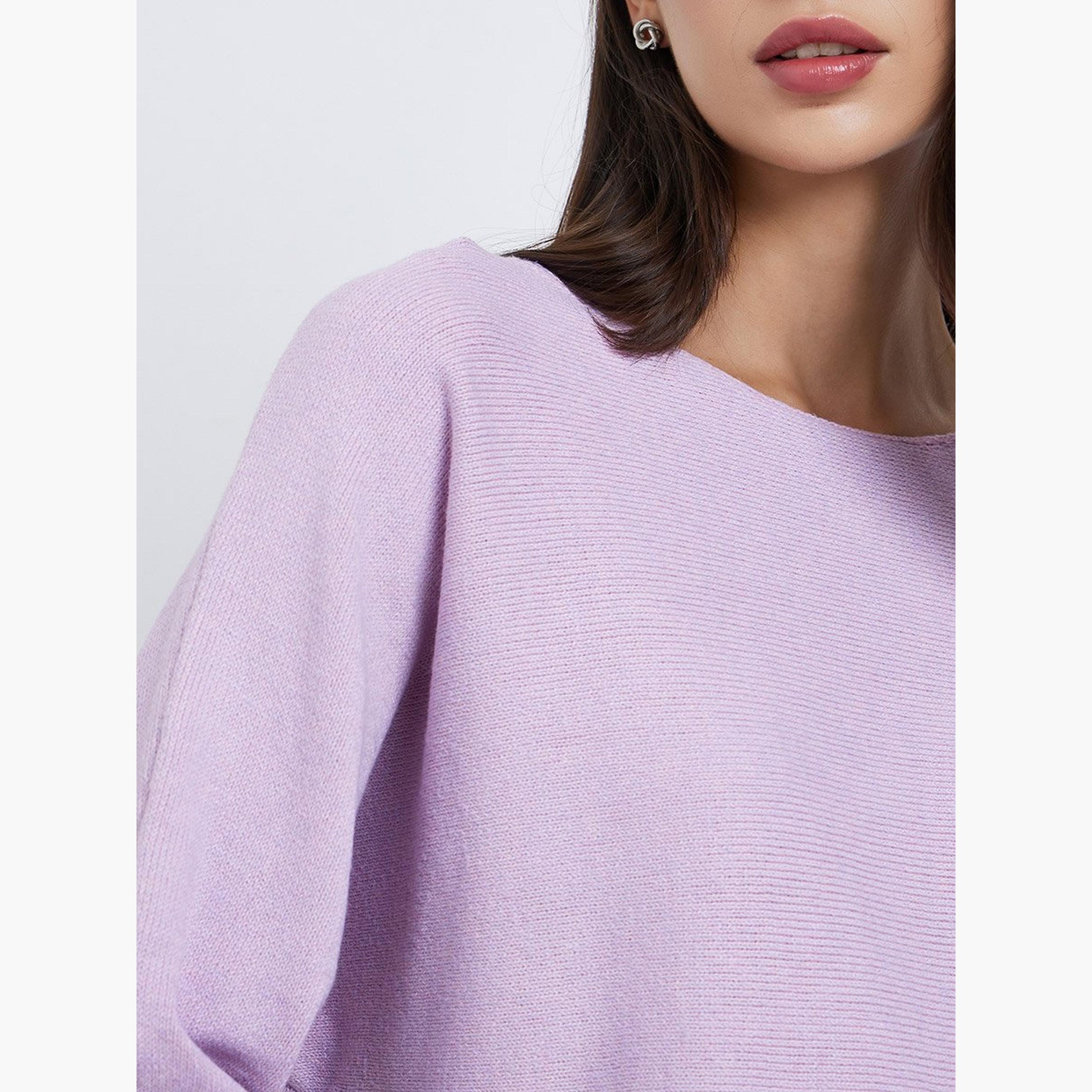 Take Two Purple Knit Relaxed Fit Sweater-women-winterwear-cardigansandjumpers-jumpers-image-4