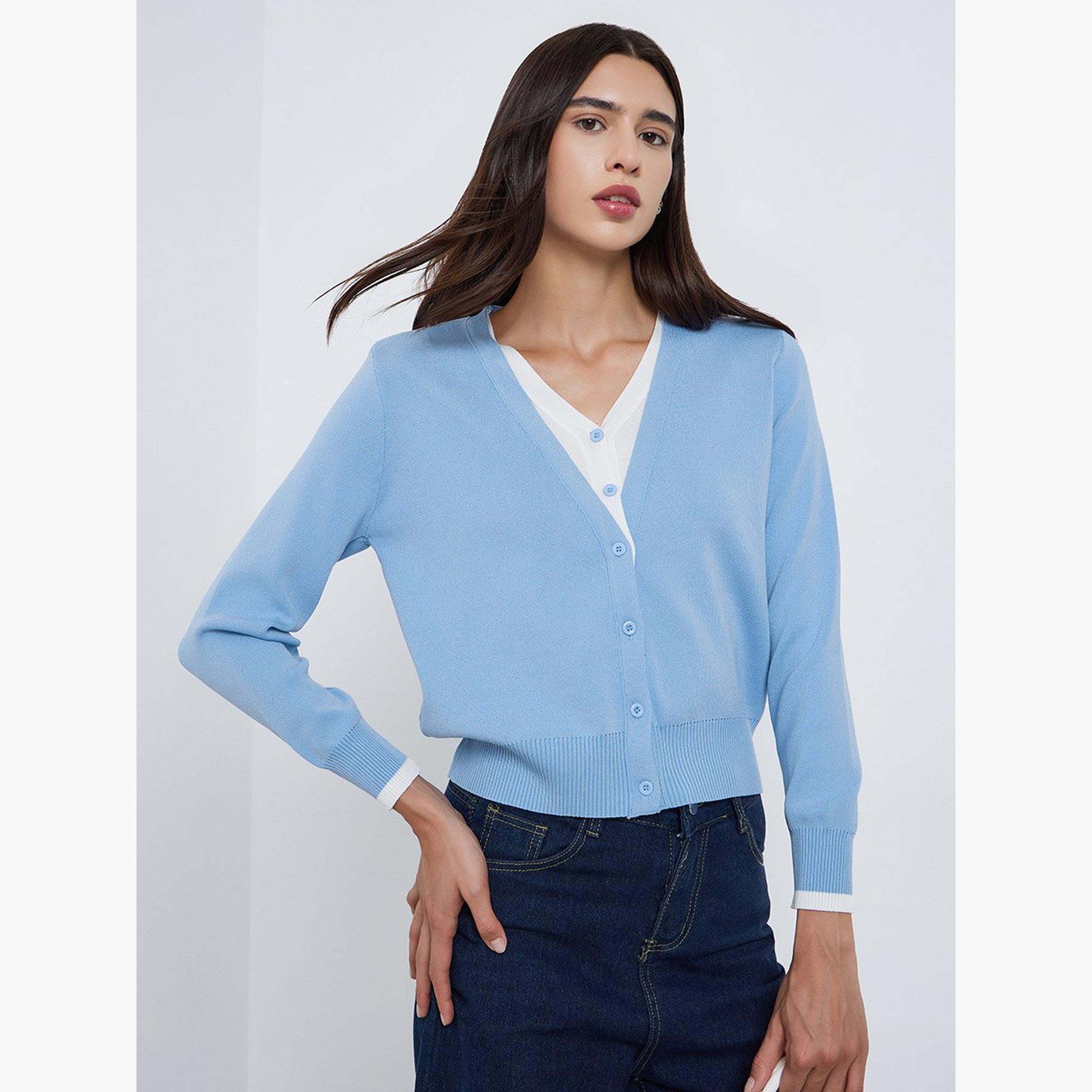 Take Two Fake Two-Piece Long Sleeve Sweater-women-winterwear-cardigansandjumpers-jumpers-image-1