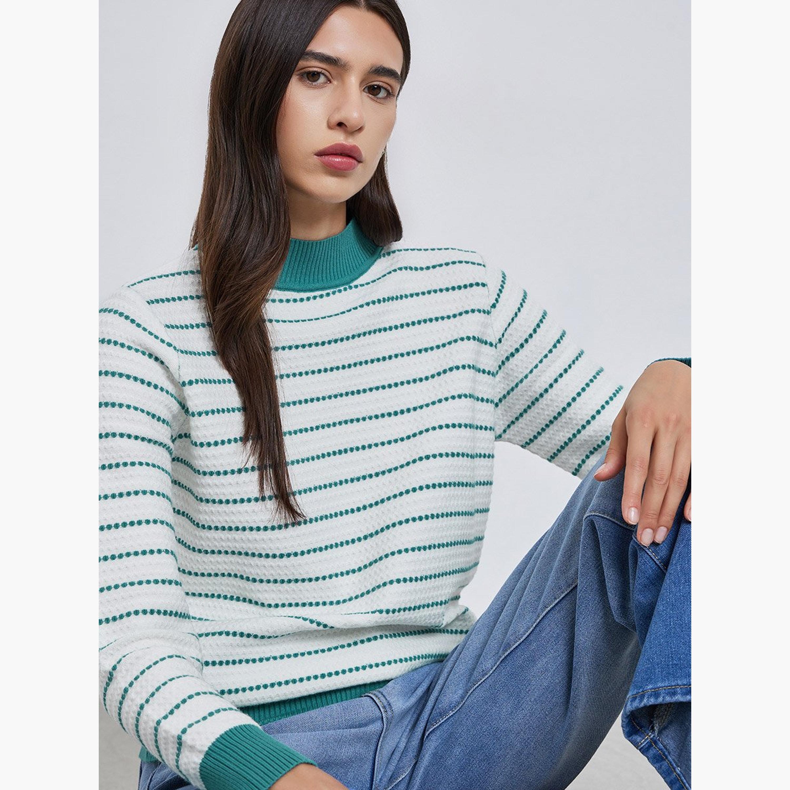 Take Two Striped Long Sleeve Sweater-women-winterwear-cardigansandjumpers-jumpers-image-2