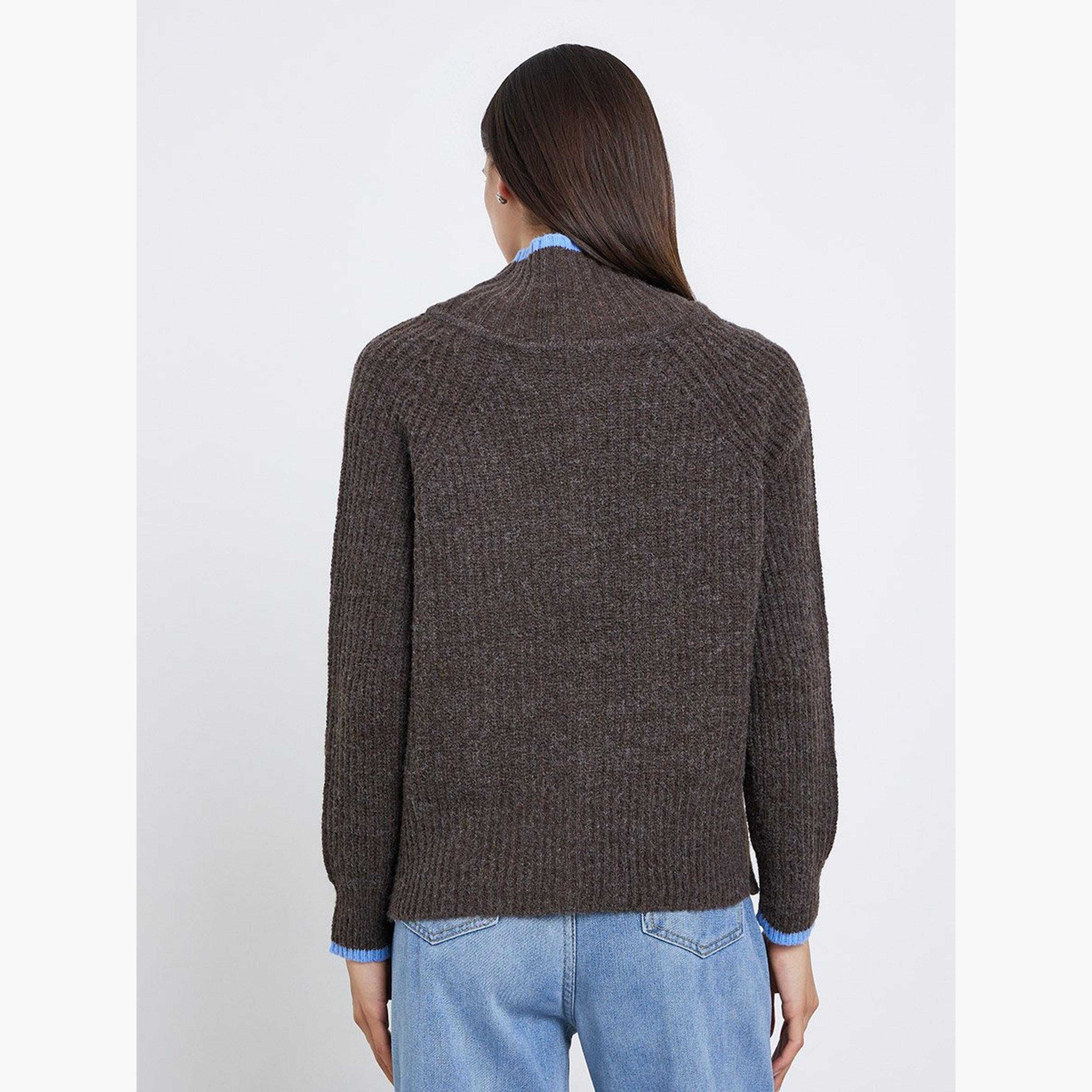 Take Two Women Ribbed Knit Cardigan with Contrast Trim-women-winterwear-cardigansandjumpers-cardigans-image-4