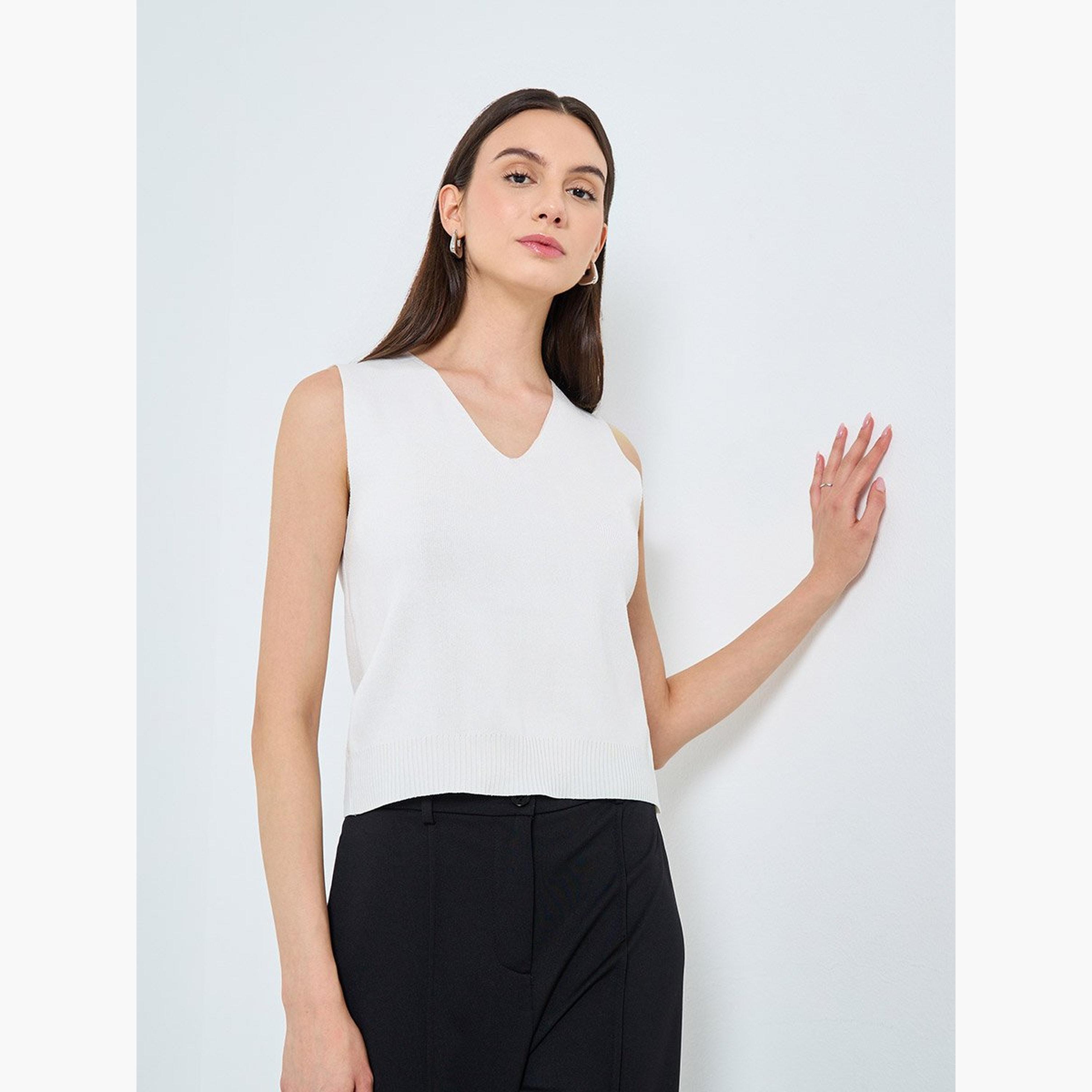 Take Two Women Elegant Sleeveless White Tank-women-clothing-tshirts-image-1