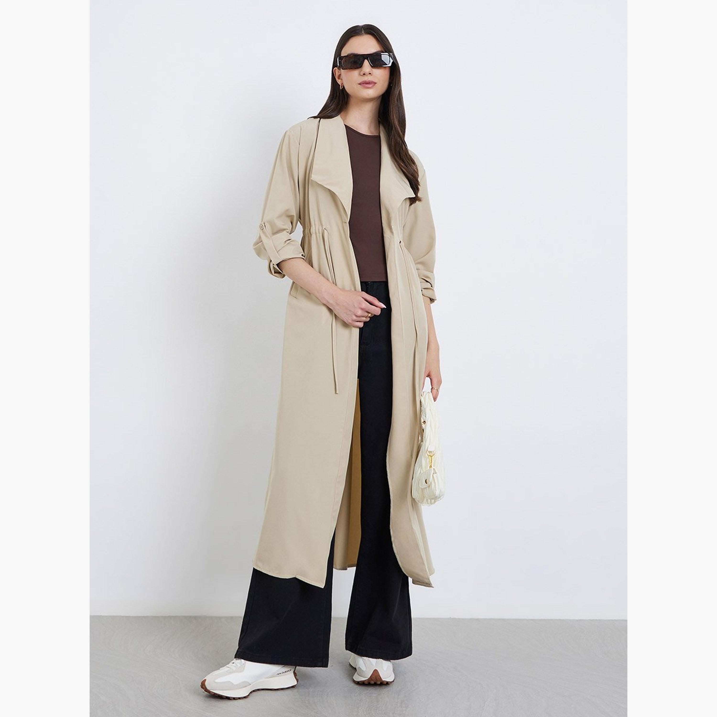 Take Two Women Solid Trench Coat Kimono with Roll-Up Sleeve-women-clothing-cardigansandjumpers-cardigans-image-1