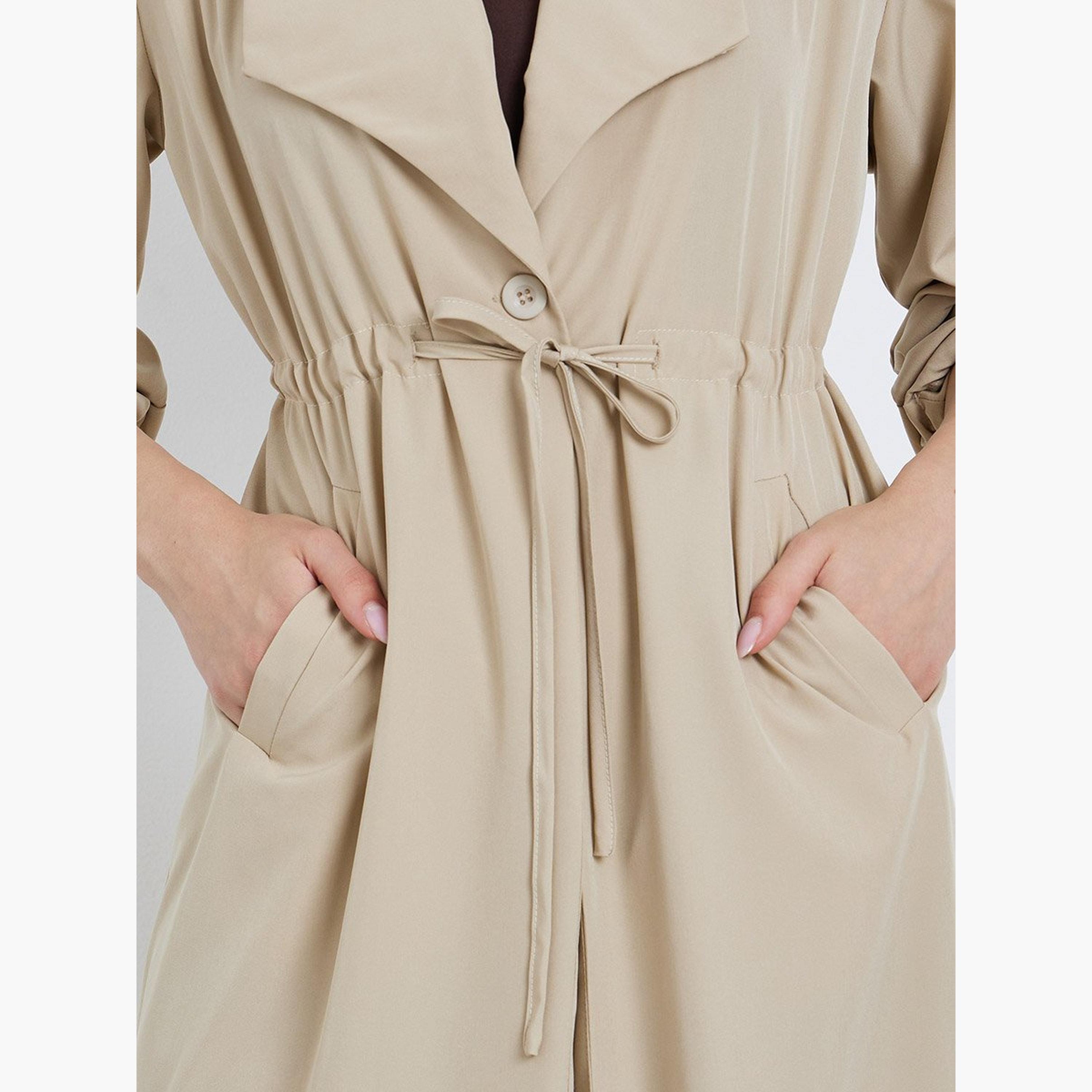تيك تو - كيمونو للنساء سادة بأكمام مطوية-women-clothing-cardigansandjumpers-cardigans-image-4