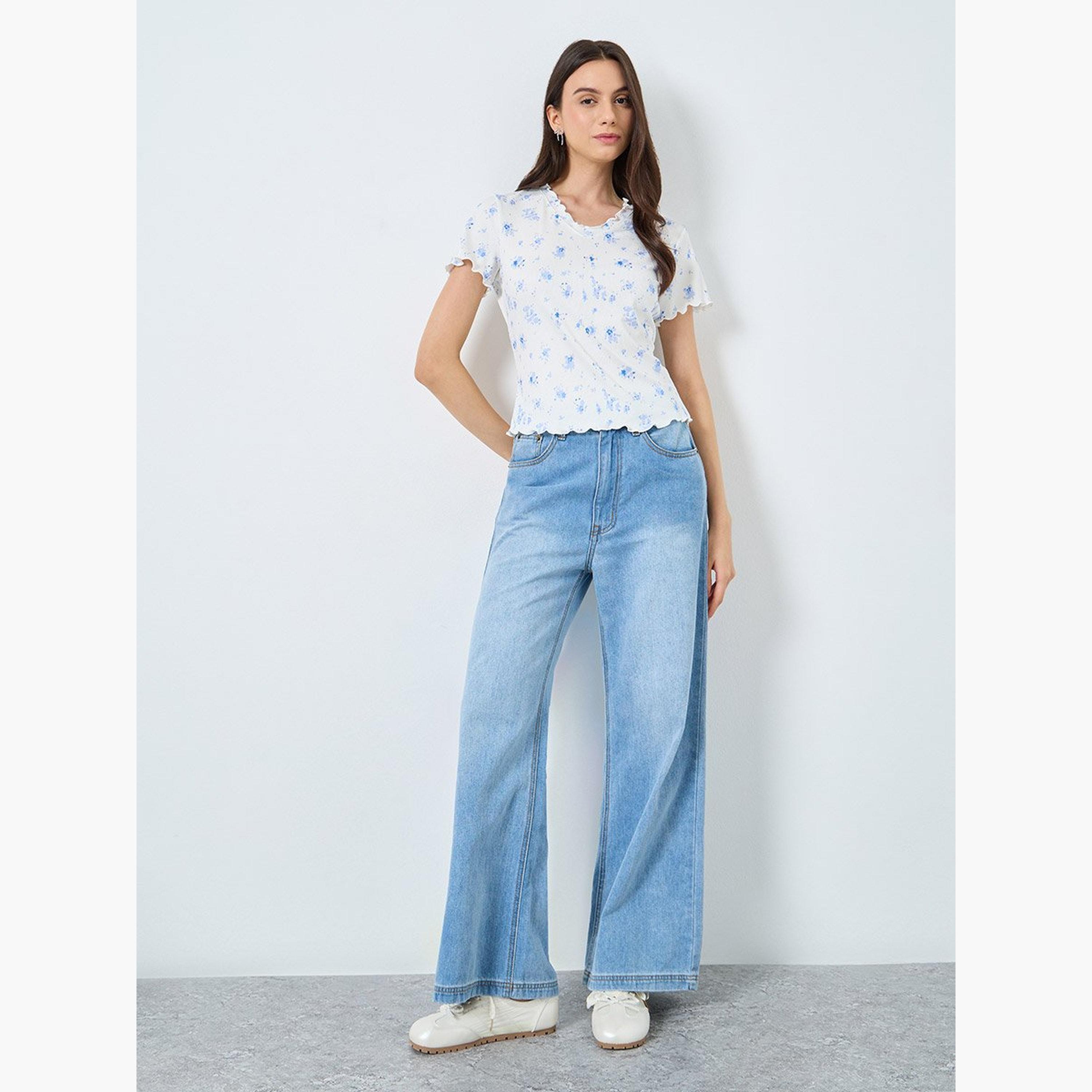 Take Two Graphic Ditsy Printed Ribbed T-Shirt-women-clothing-tshirts-image-2