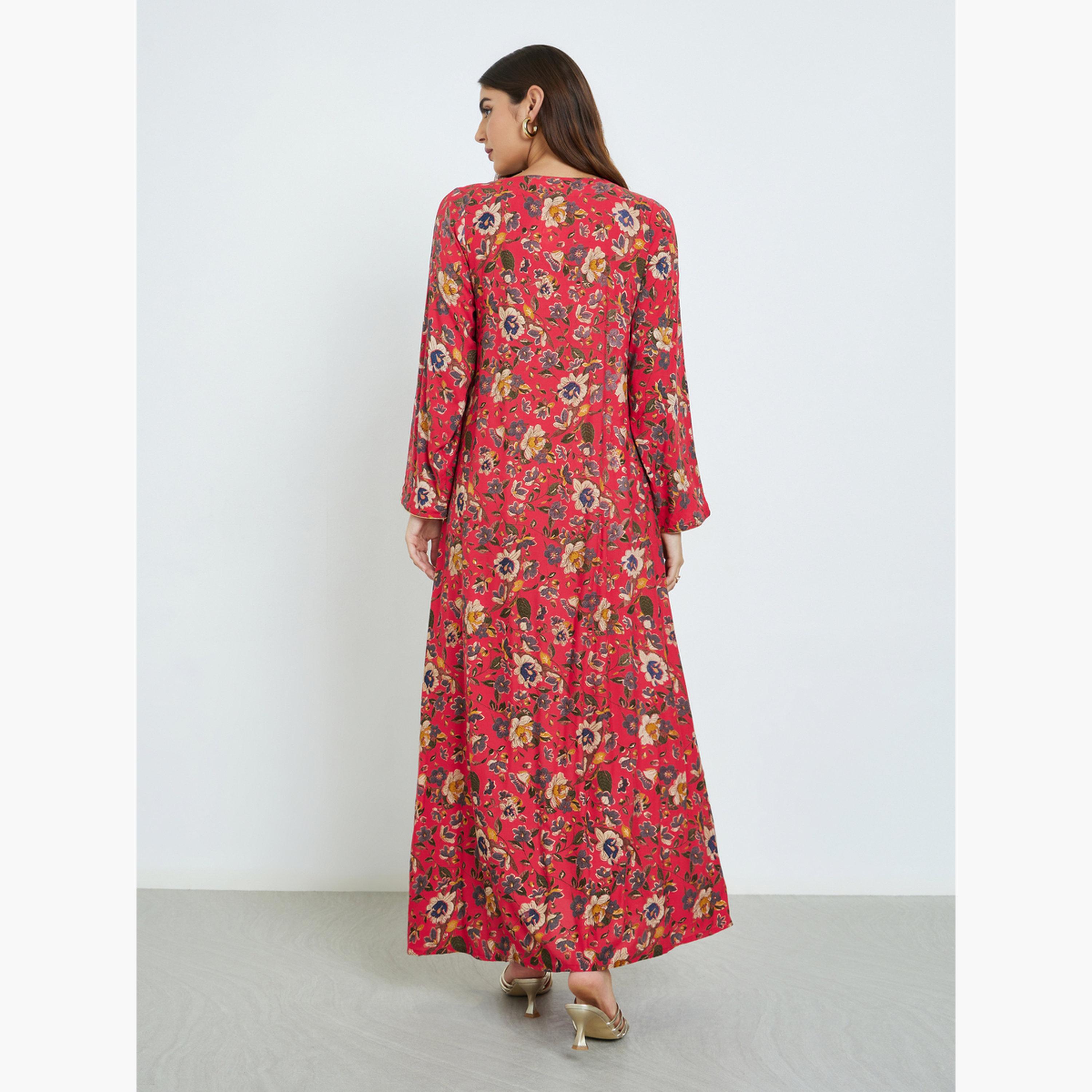 Maxim Creation Thread Embroidery A-Line Jalabiya-women-arabicclothing-jalabiyas-image-4