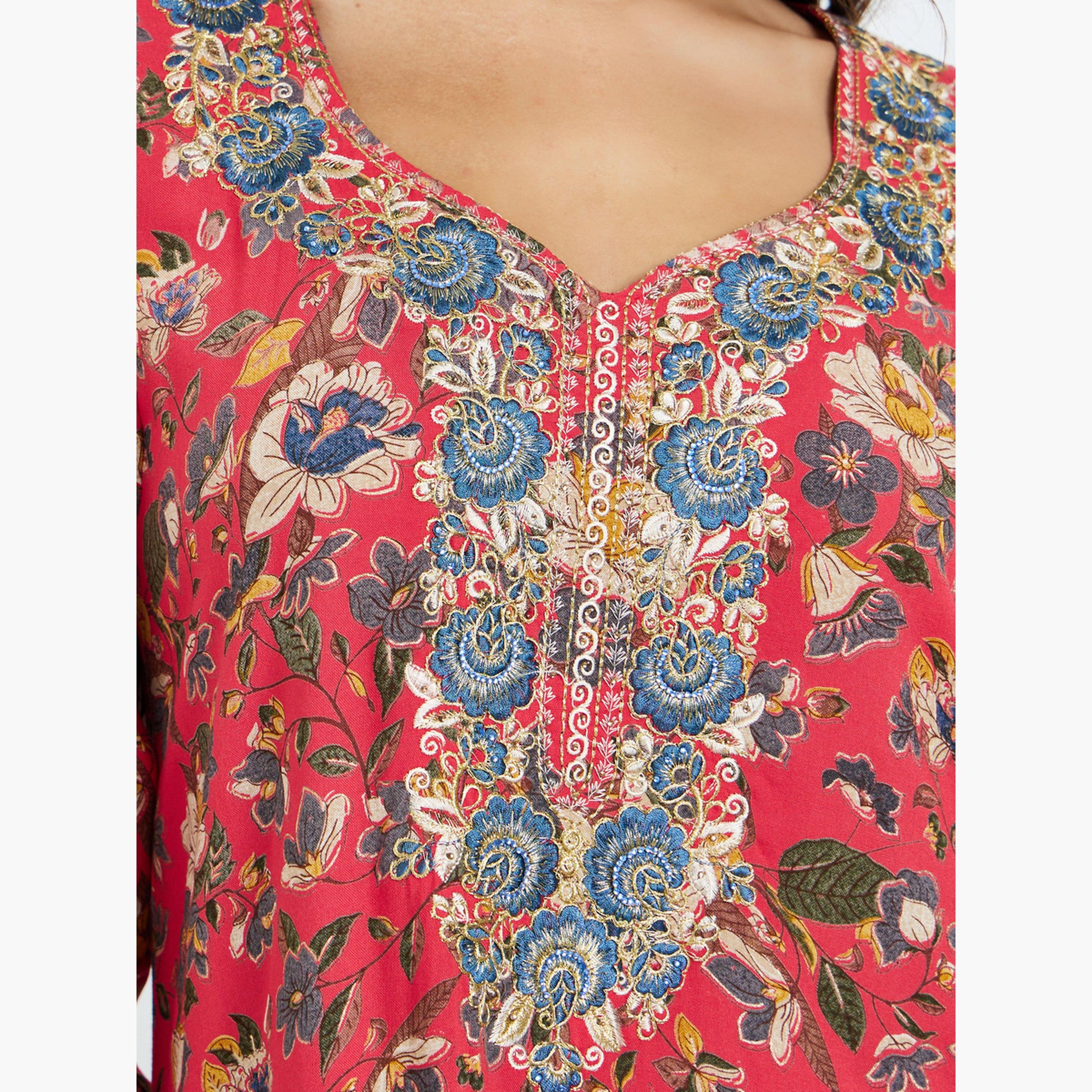 Maxim Creation Thread Embroidery A-Line Jalabiya-women-arabicclothing-jalabiyas-image-5