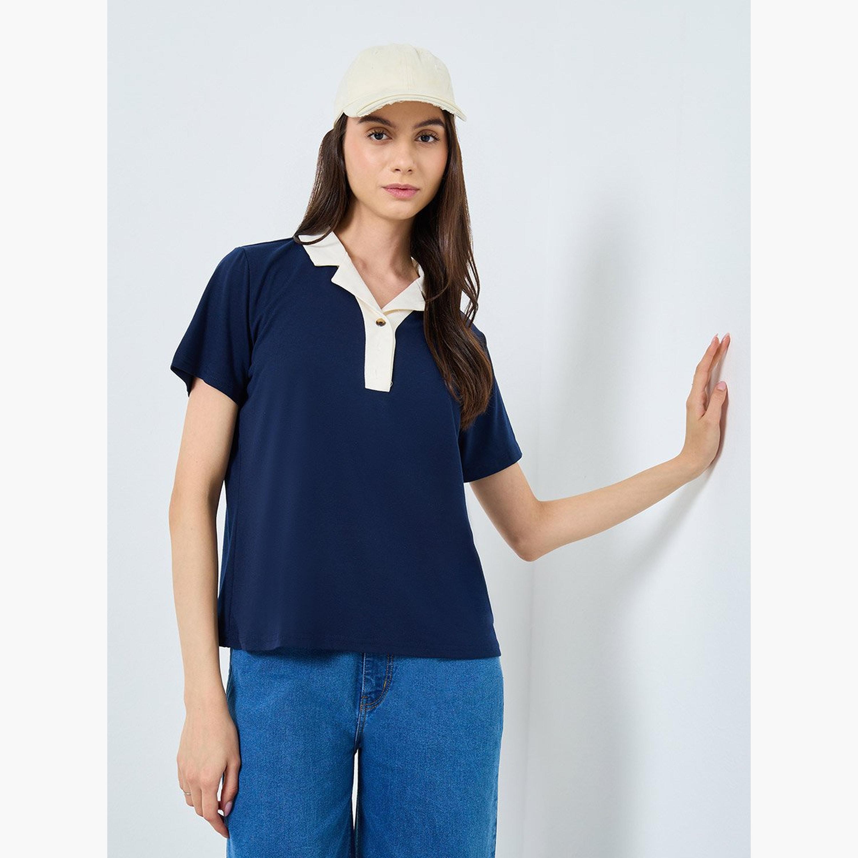 Take Two Women Solid Polo T-Shirt-women-clothing-tshirts-image-1