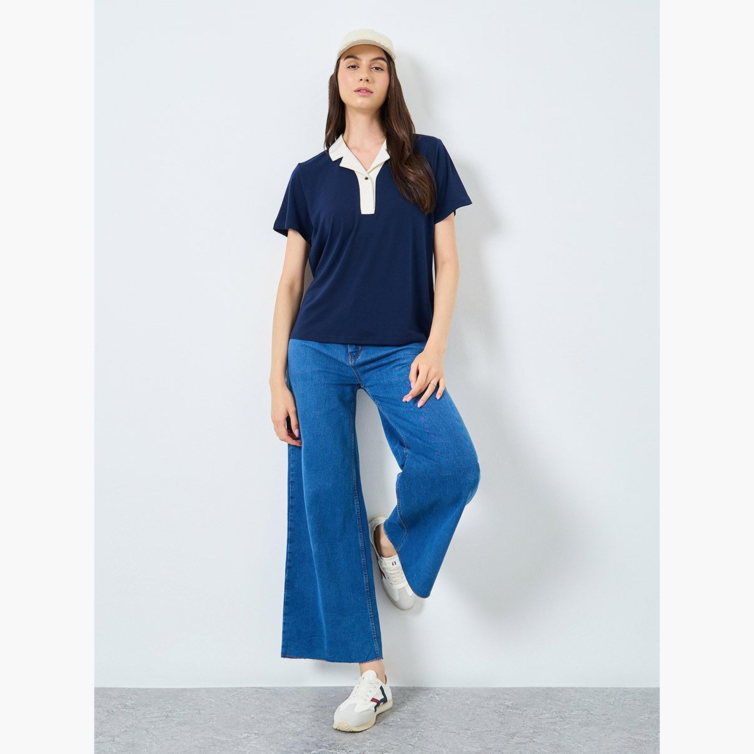 Take Two Women Solid Polo T-Shirt-women-clothing-tshirts-image-2