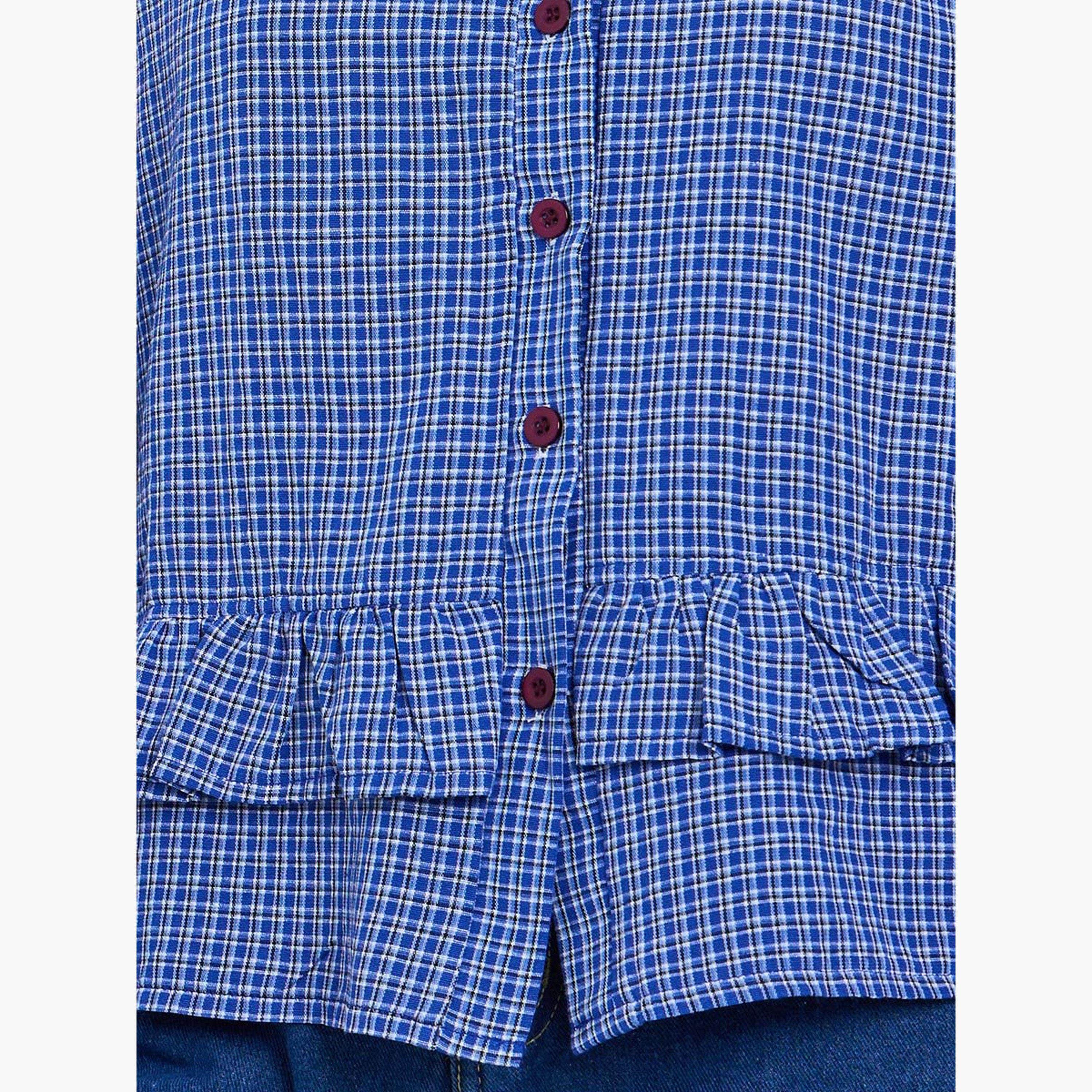 Take Two Blue Checkered Long Sleeve Shirt-women-clothing-shirtsandblouses-shirts-image-3