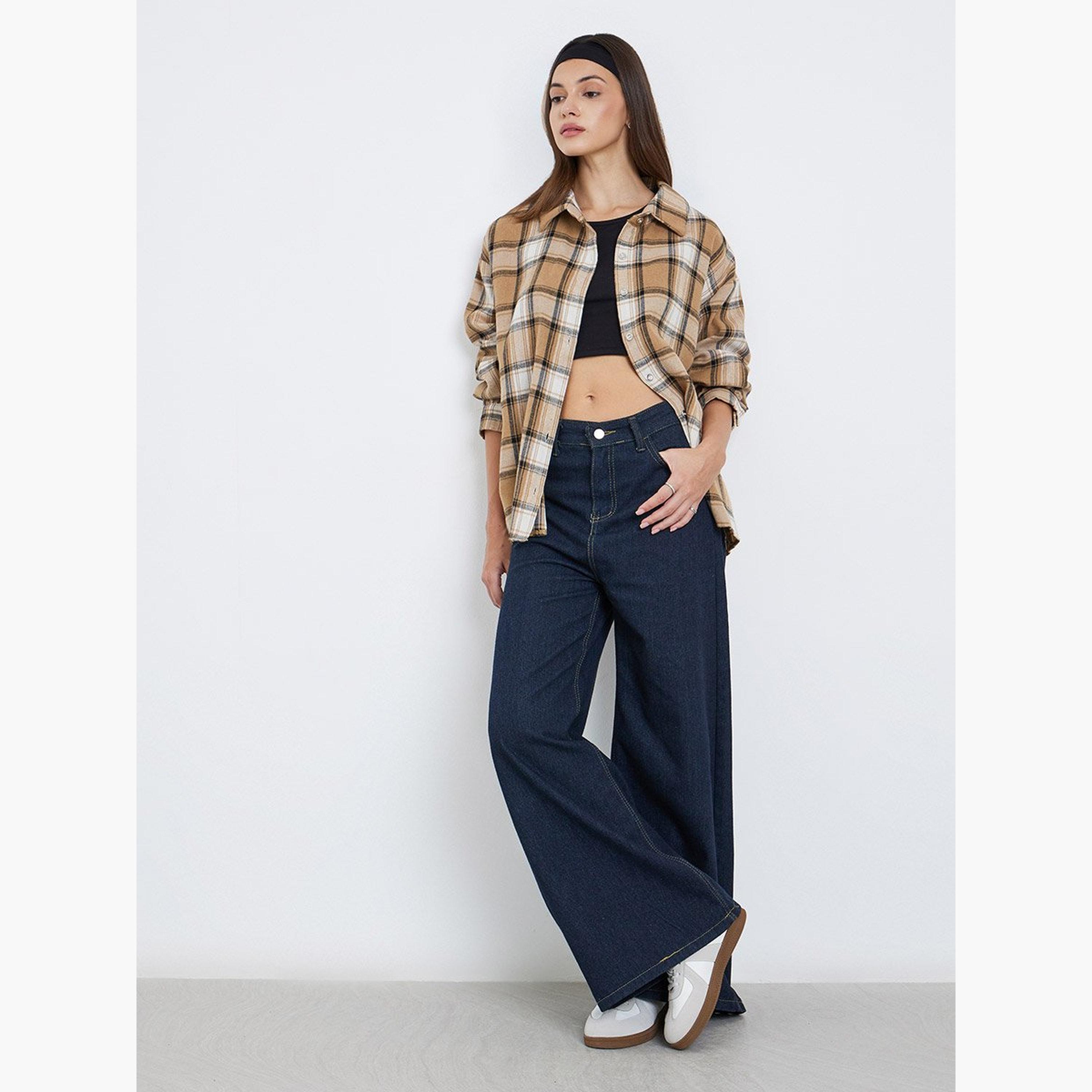 Take Two Women Checked Long Sleeve Oversized Shirt-women-clothing-shirtsandblouses-shirts-image-2