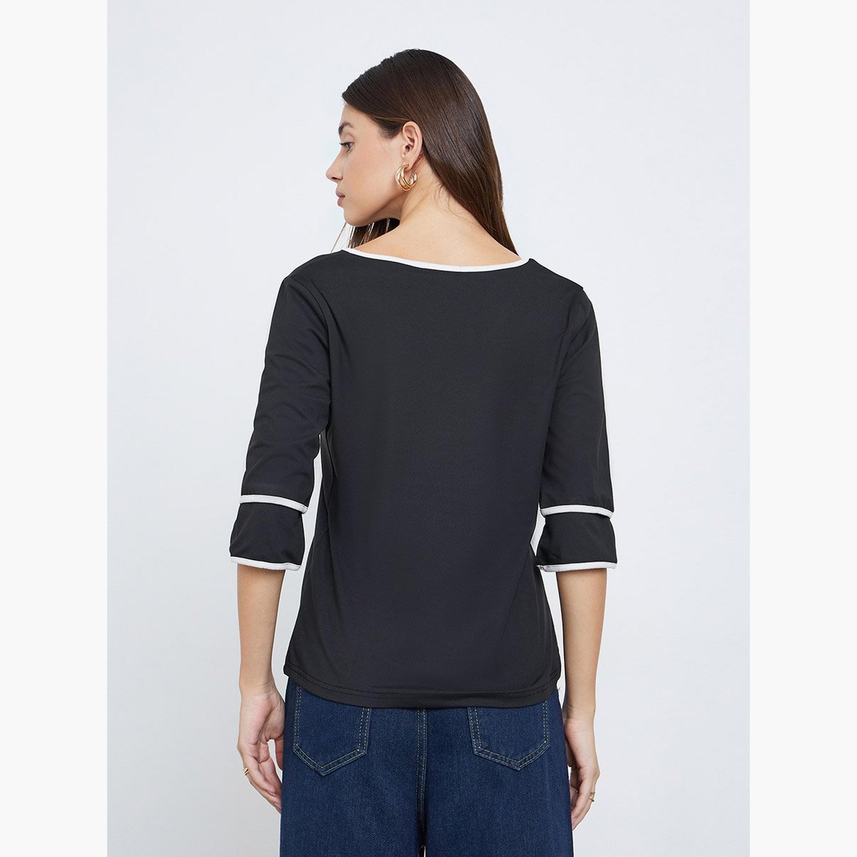 Take Two Women Black V-Neck T-Shirt-women-clothing-tshirts-image-4