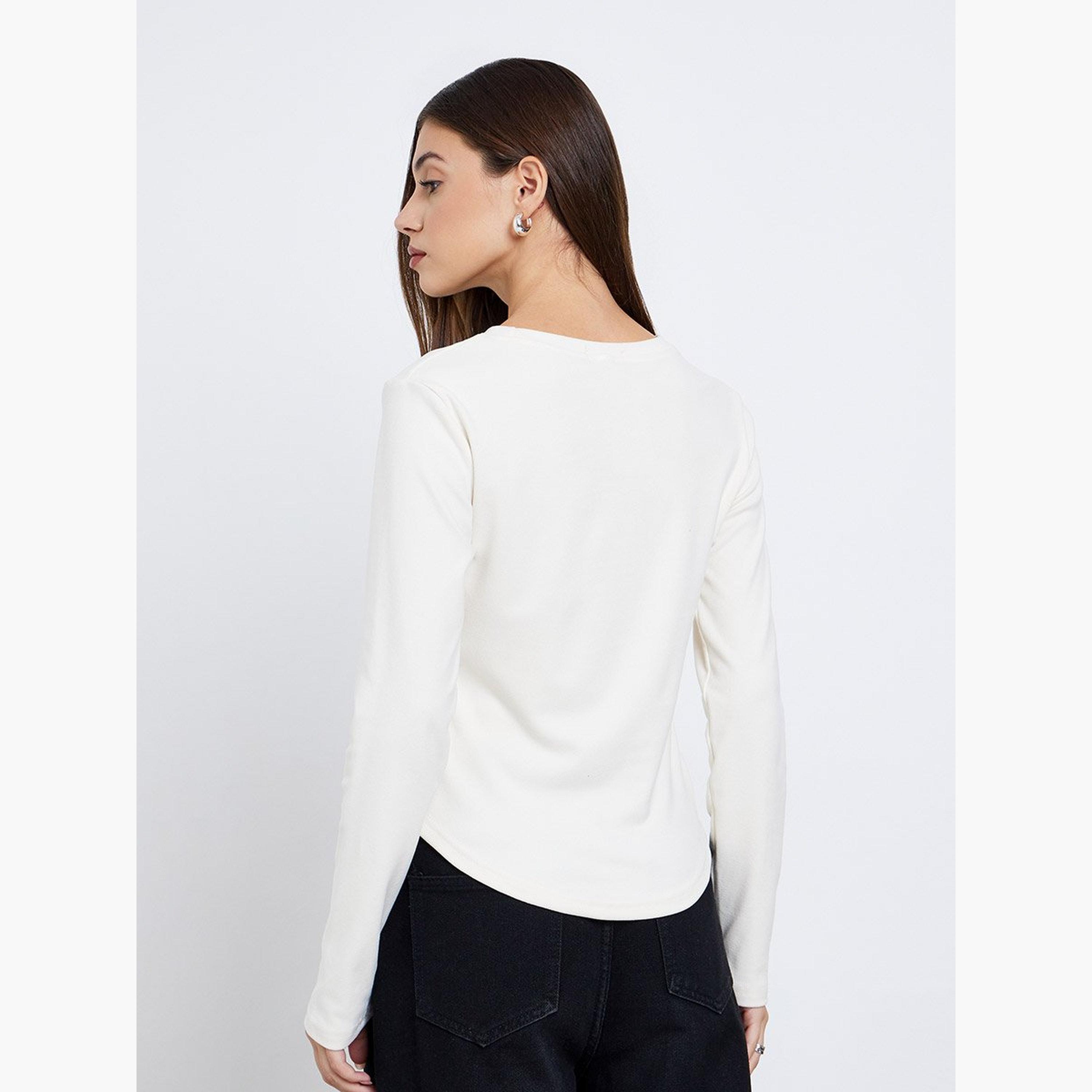 تيك تو - بلوزة للنساء محبوكة بأكمام طويلة باللون البيج-women-clothing-shirtsandblouses-shirts-image-5