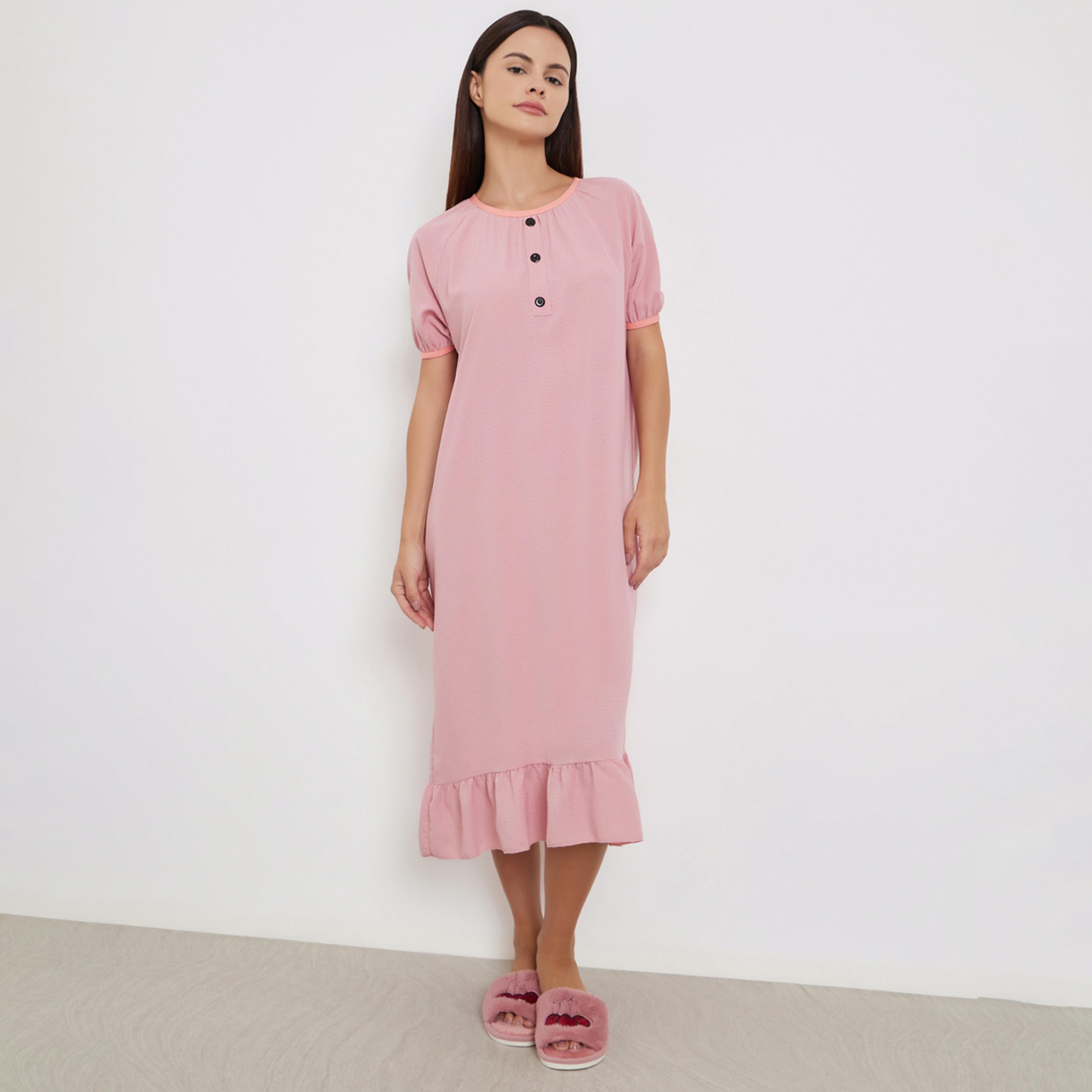 Take Two Pink Short Sleeve Nightdress-women-clothing-nightwear-nighties-image-1