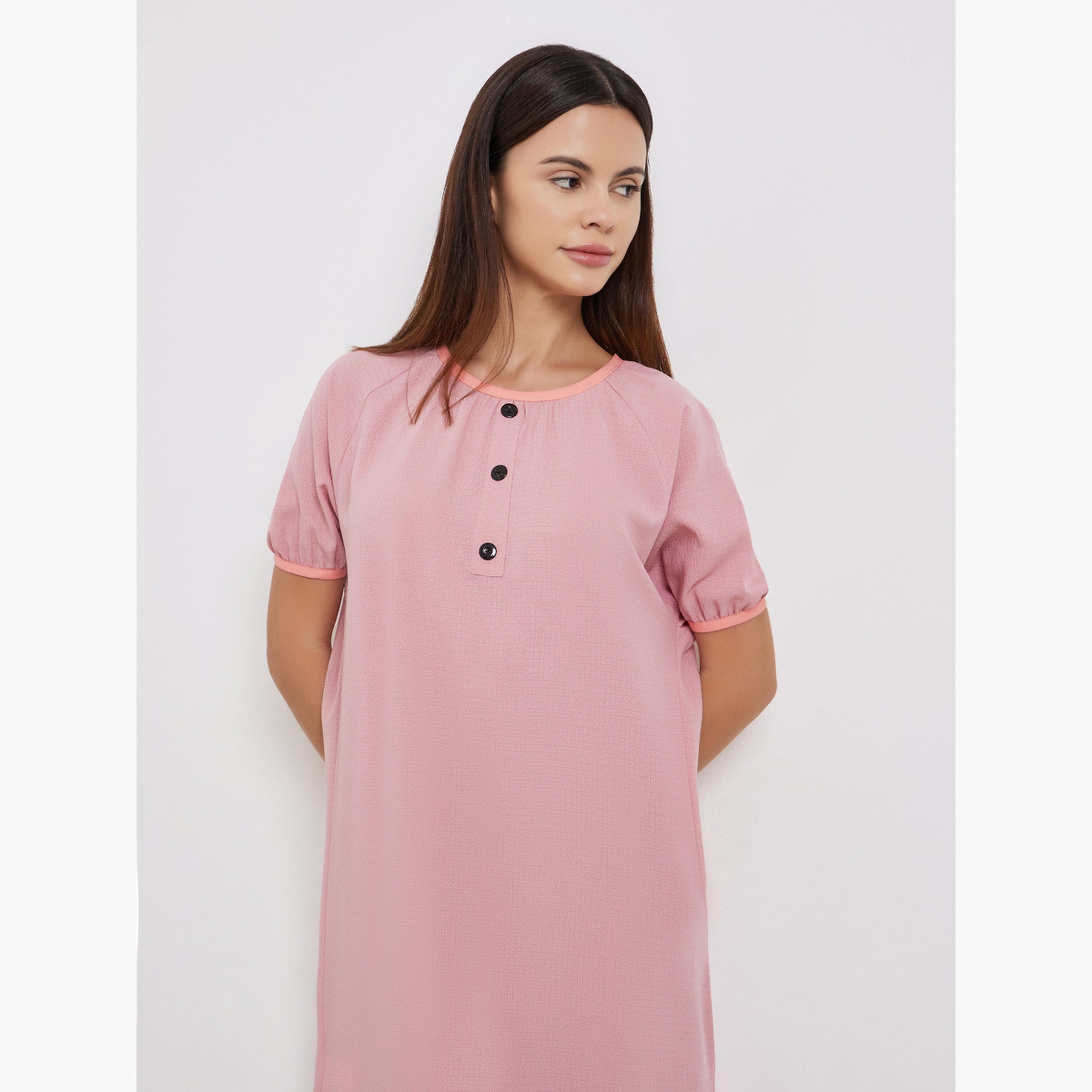 Take Two Pink Short Sleeve Nightdress-women-clothing-nightwear-nighties-image-3