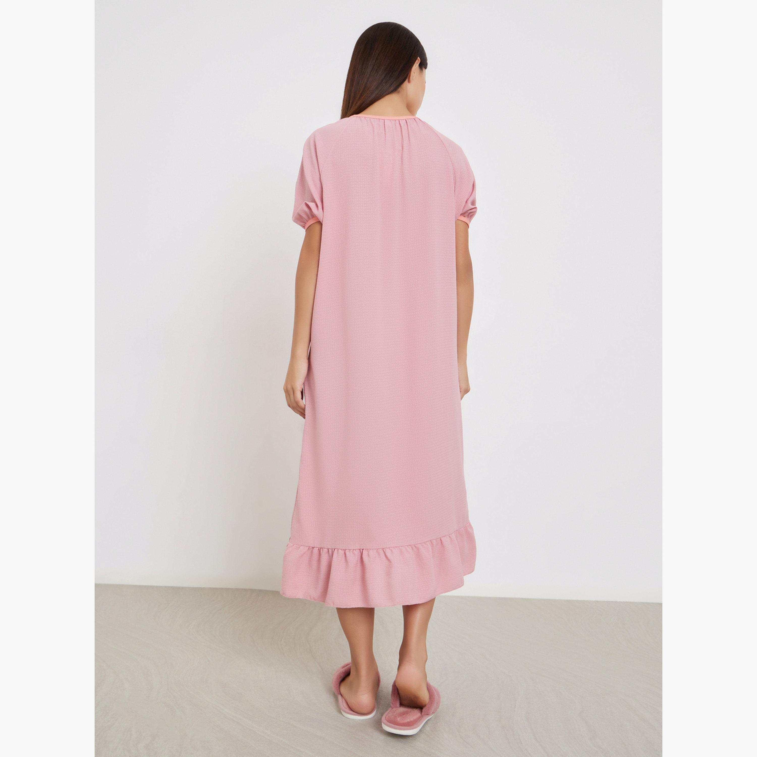 Take Two Pink Short Sleeve Nightdress-women-clothing-nightwear-nighties-image-4