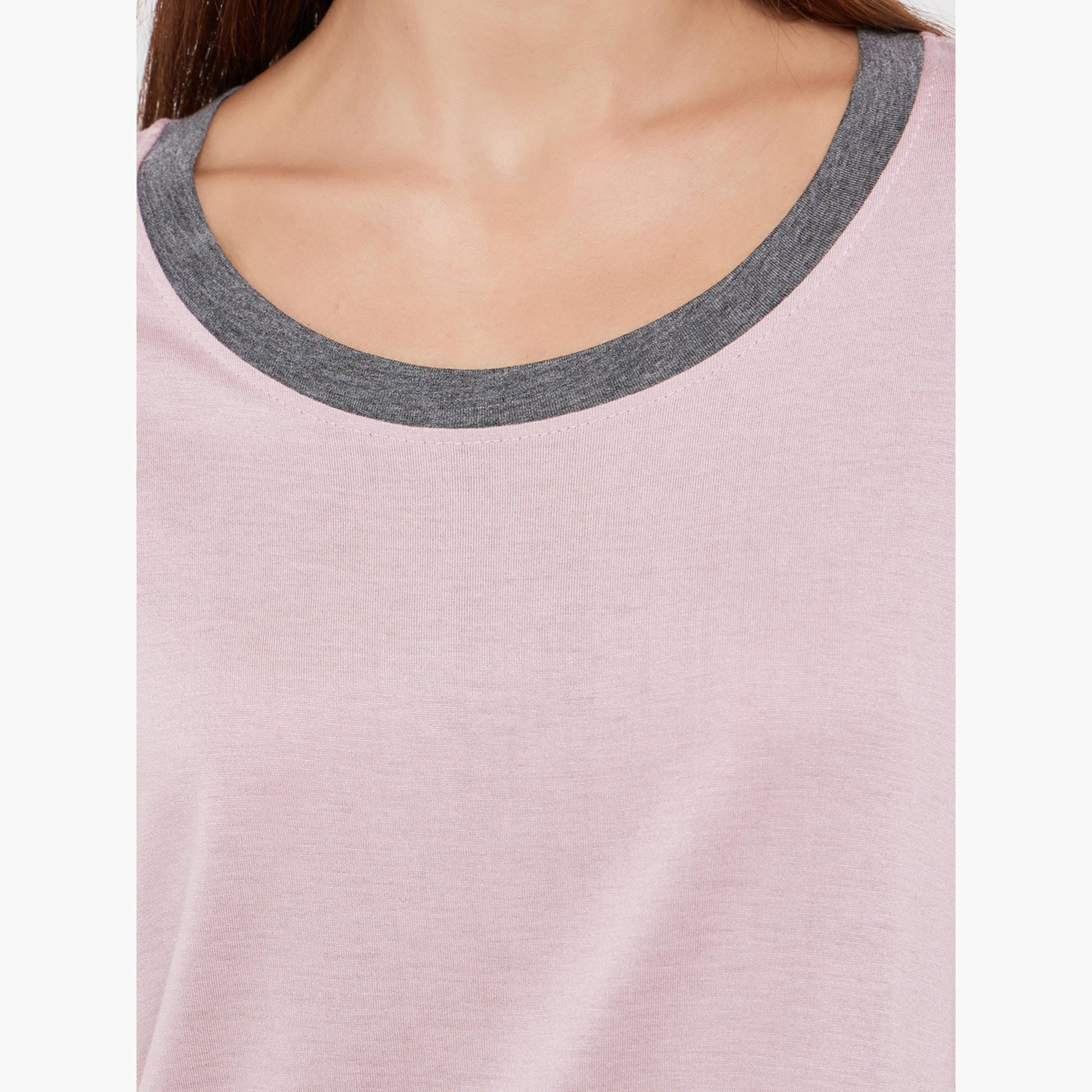 تيك تو - قميص نوم وردي بأكمام قصيرة-women-clothing-nightwear-nighties-image-4