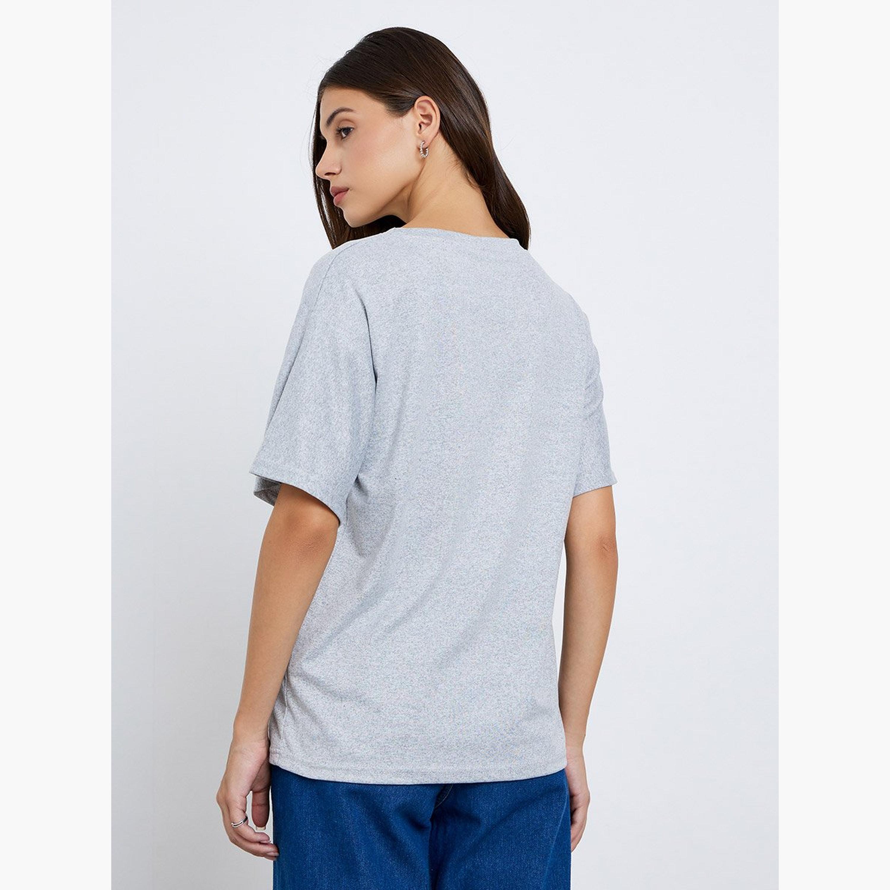 Take Two Grey Graphic Print Round Neck T-Shirt-women-clothing-tshirts-image-4