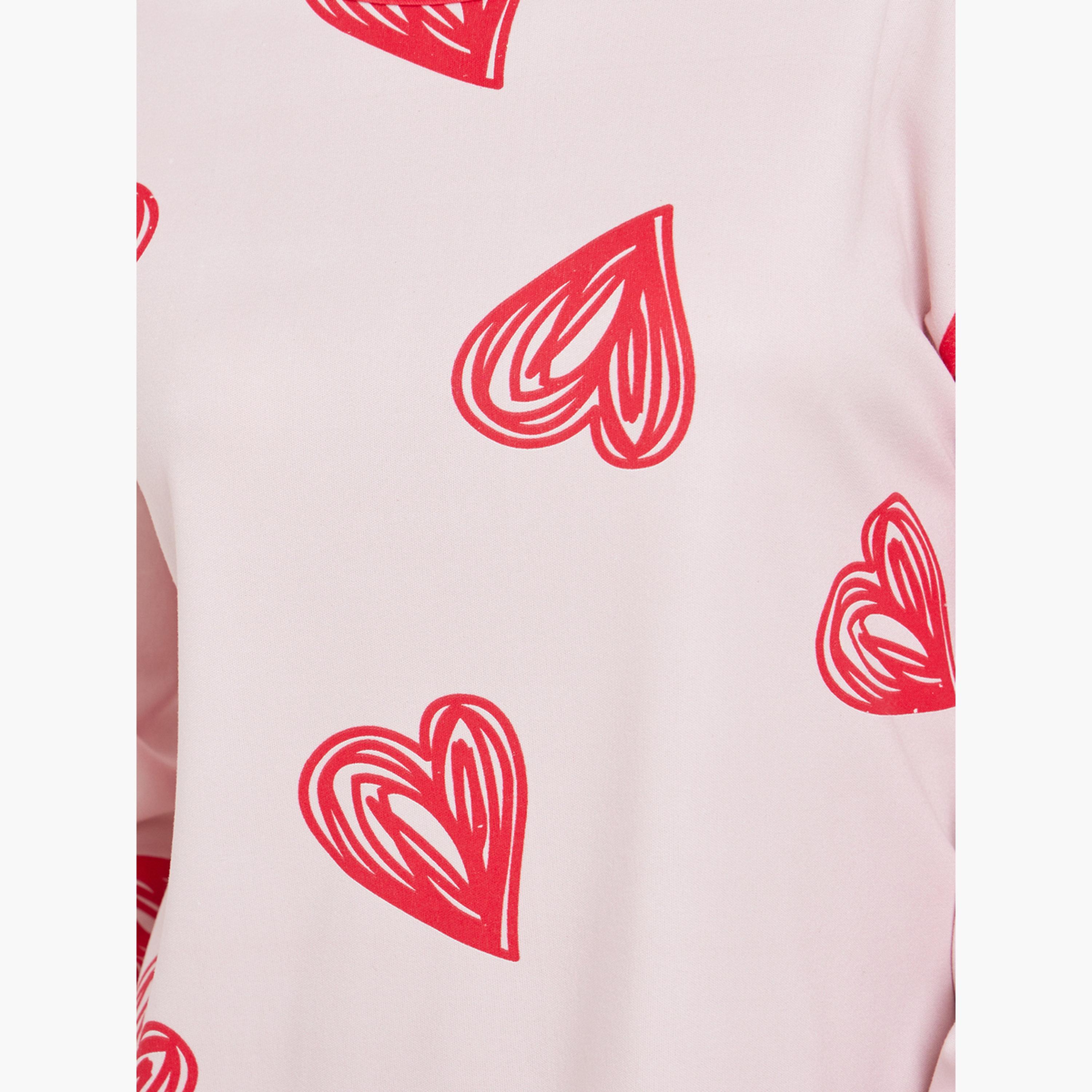 تيك تو - عبوة من قطعتين - قميص نوم بأكمام طويلة بطبعة جرافيكية-women-clothing-nightwear-nighties-image-5
