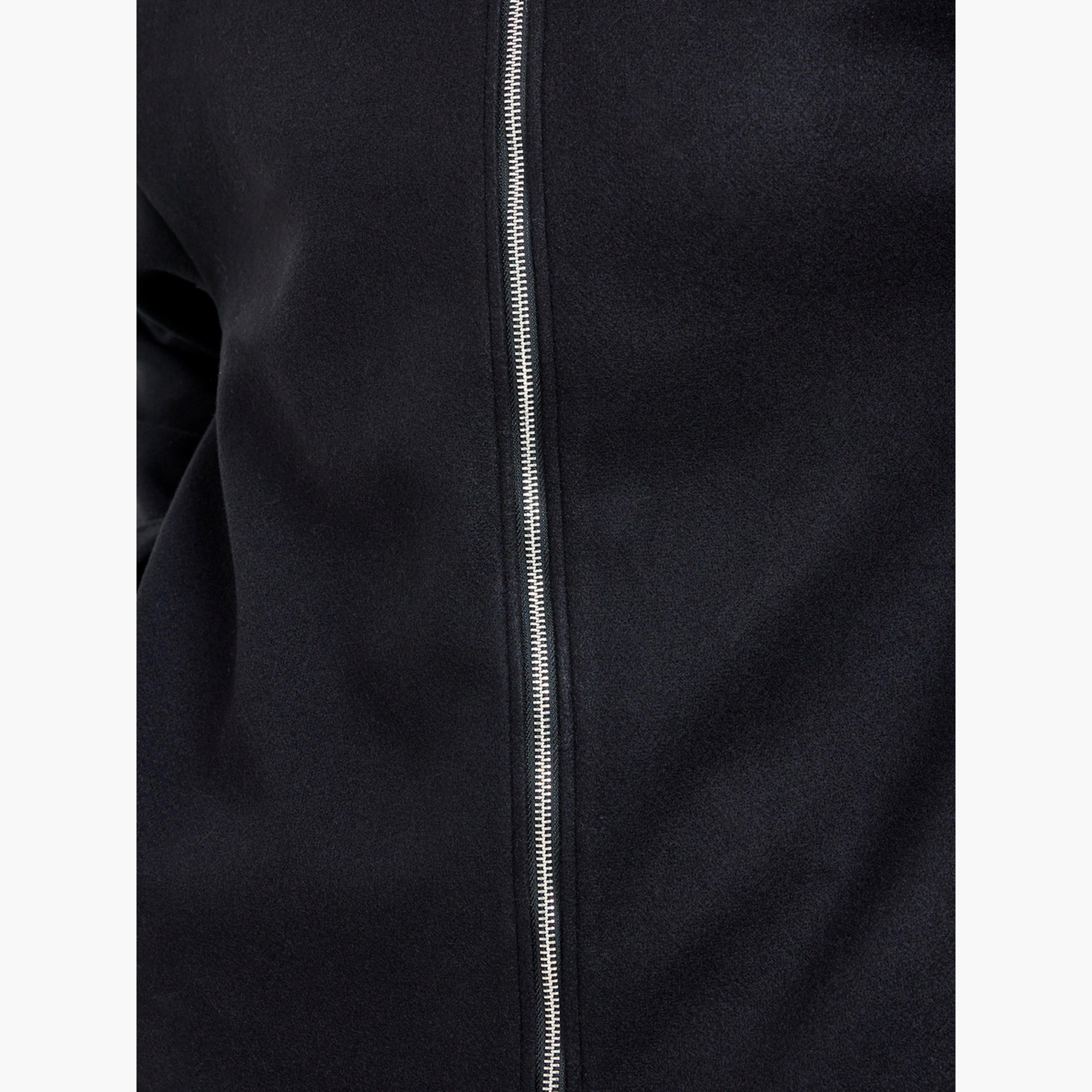 Styli Solid Hooded Neck Long Sleeves Women's Zip Through Hoodie-women-clothing-hoodiesandsweatshirts-hoodies-image-5