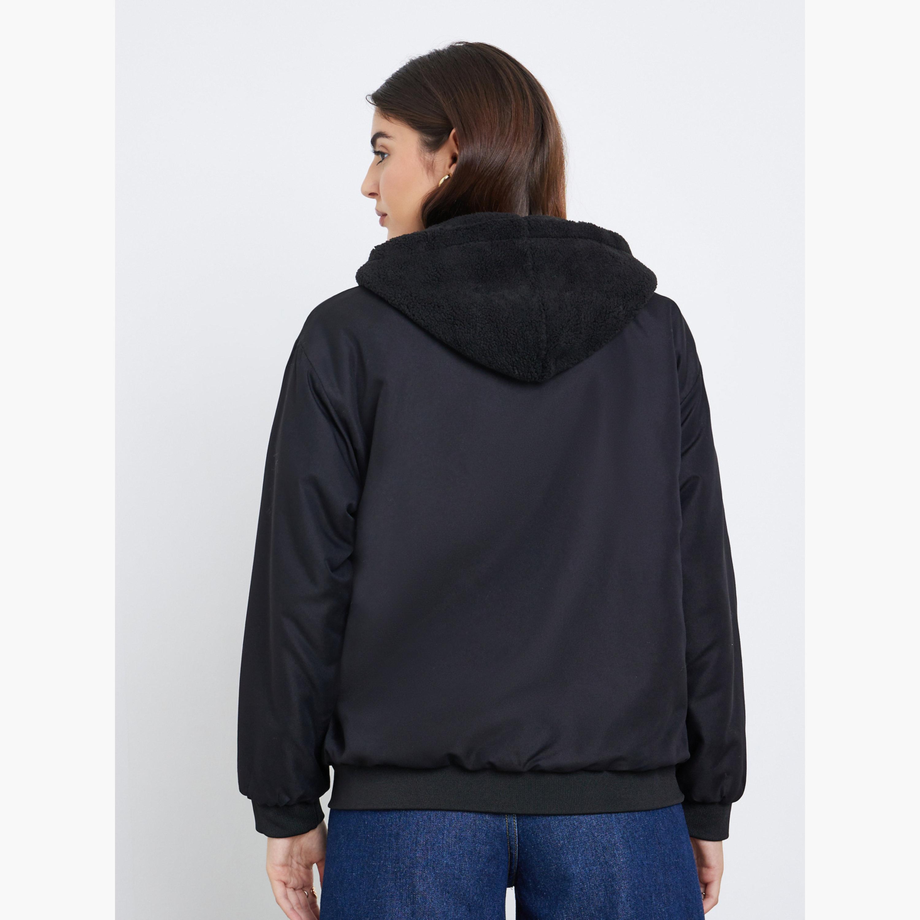 ستايلي - سترة سوداء بغطاء للرأس للنساء -women-clothing-hoodiesandsweatshirts-hoodies-image-5