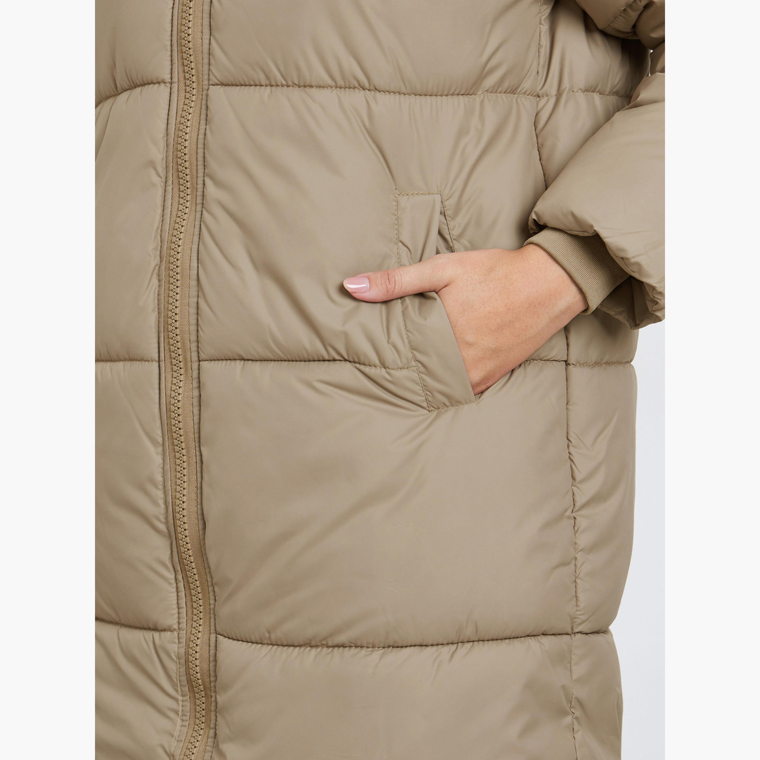 ستايلي - معطف مبطن مقاس كبير اوفر سايز لون بيج مع جيوب جانبية-women-winterwear-coatsandjackets-coats-image-3