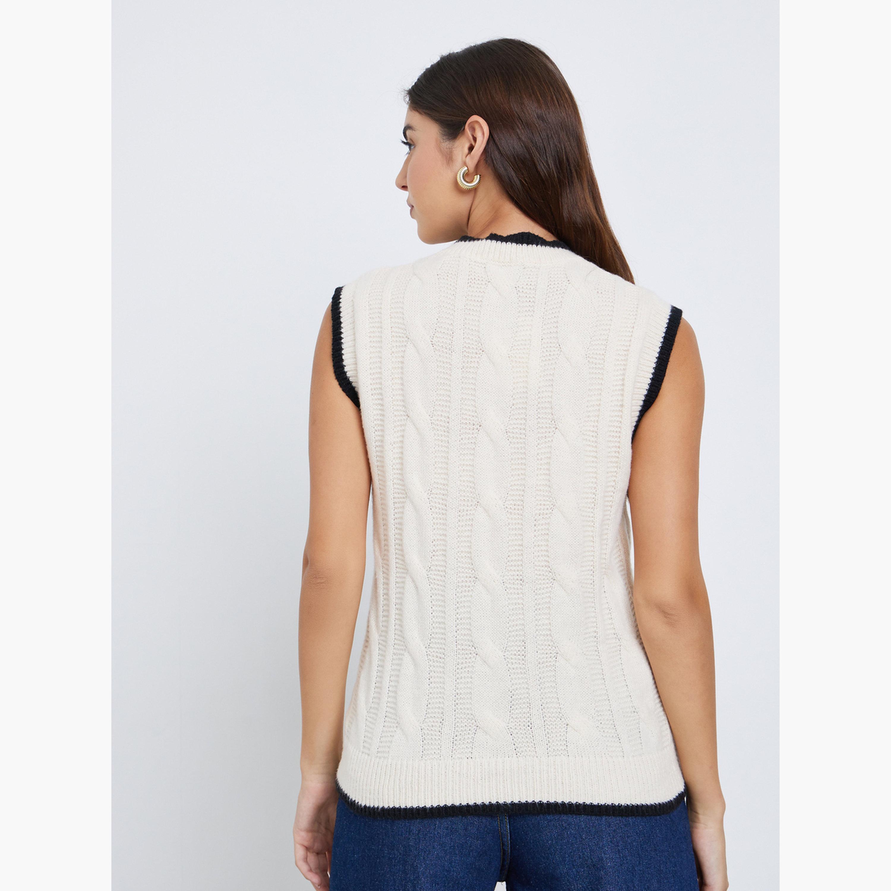 ستايلي - بلوزة كريمية محبوكة برقبة دائرية-women-clothing-cardigansandjumpers-jumpers-image-5