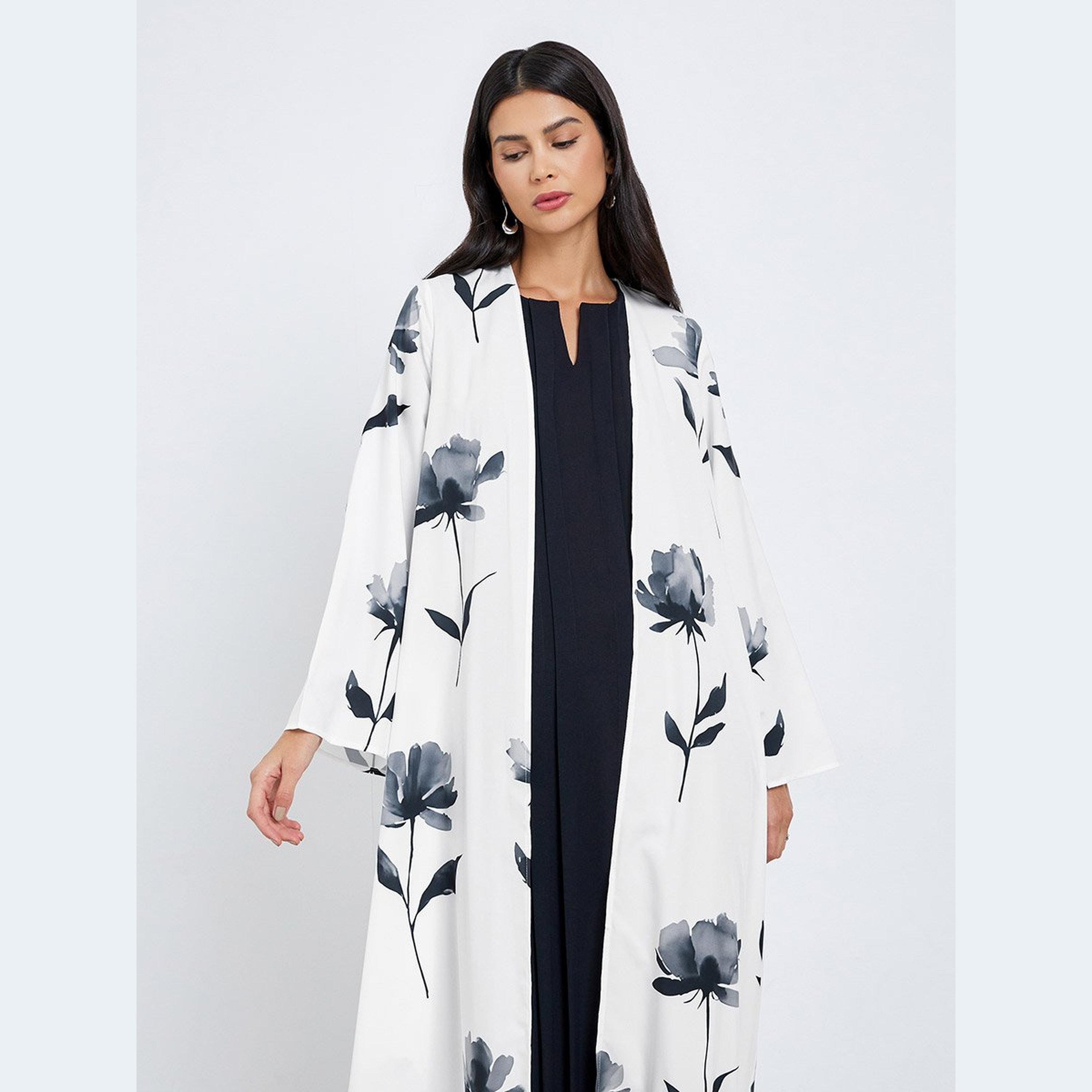 Amirah X Styli Women Floral Print A-Line Abaya-women-arabicclothing-abayas-image-2