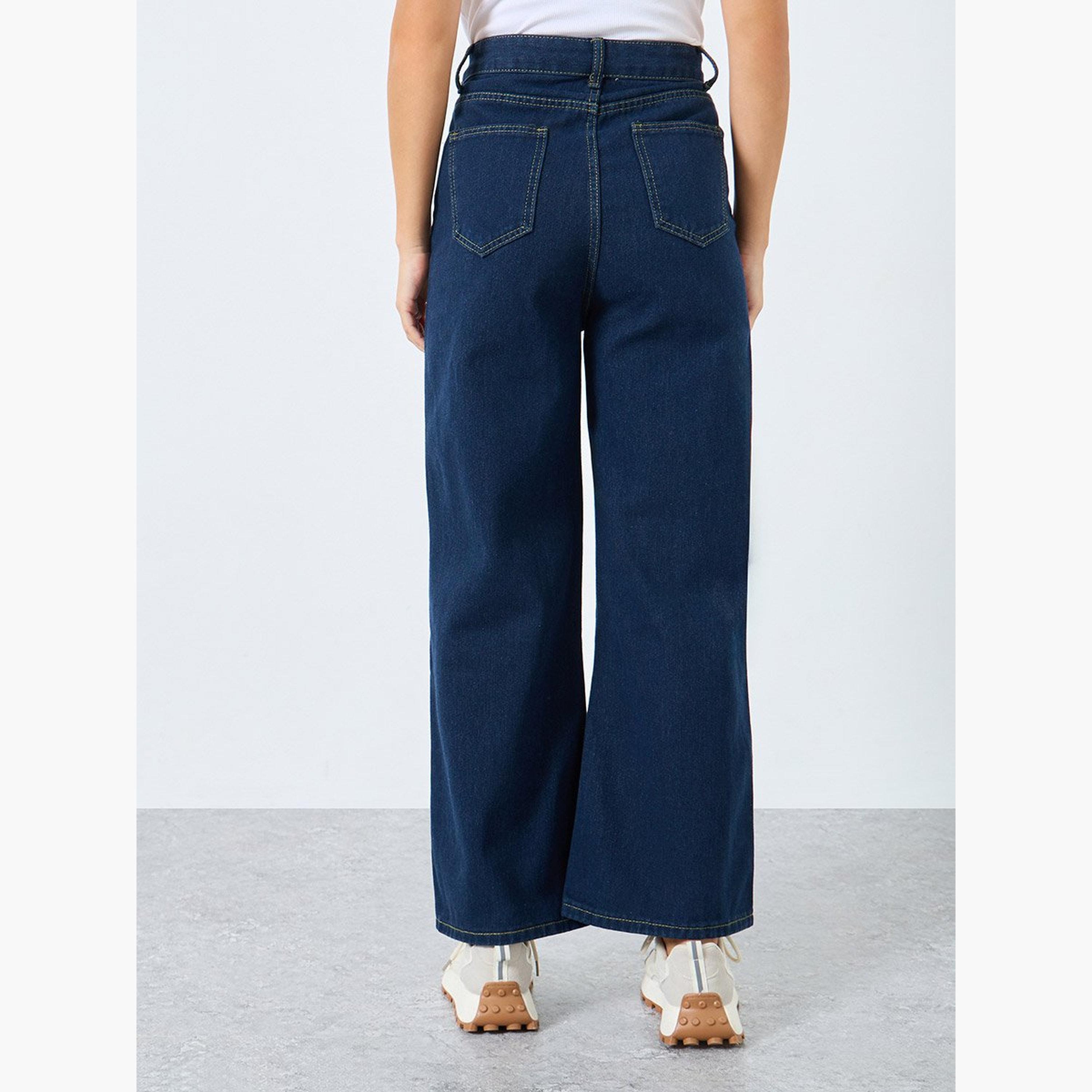 Styli Solid Mid Rise Wide Leg Jeans-women-clothing-bottoms-jeans-image-4