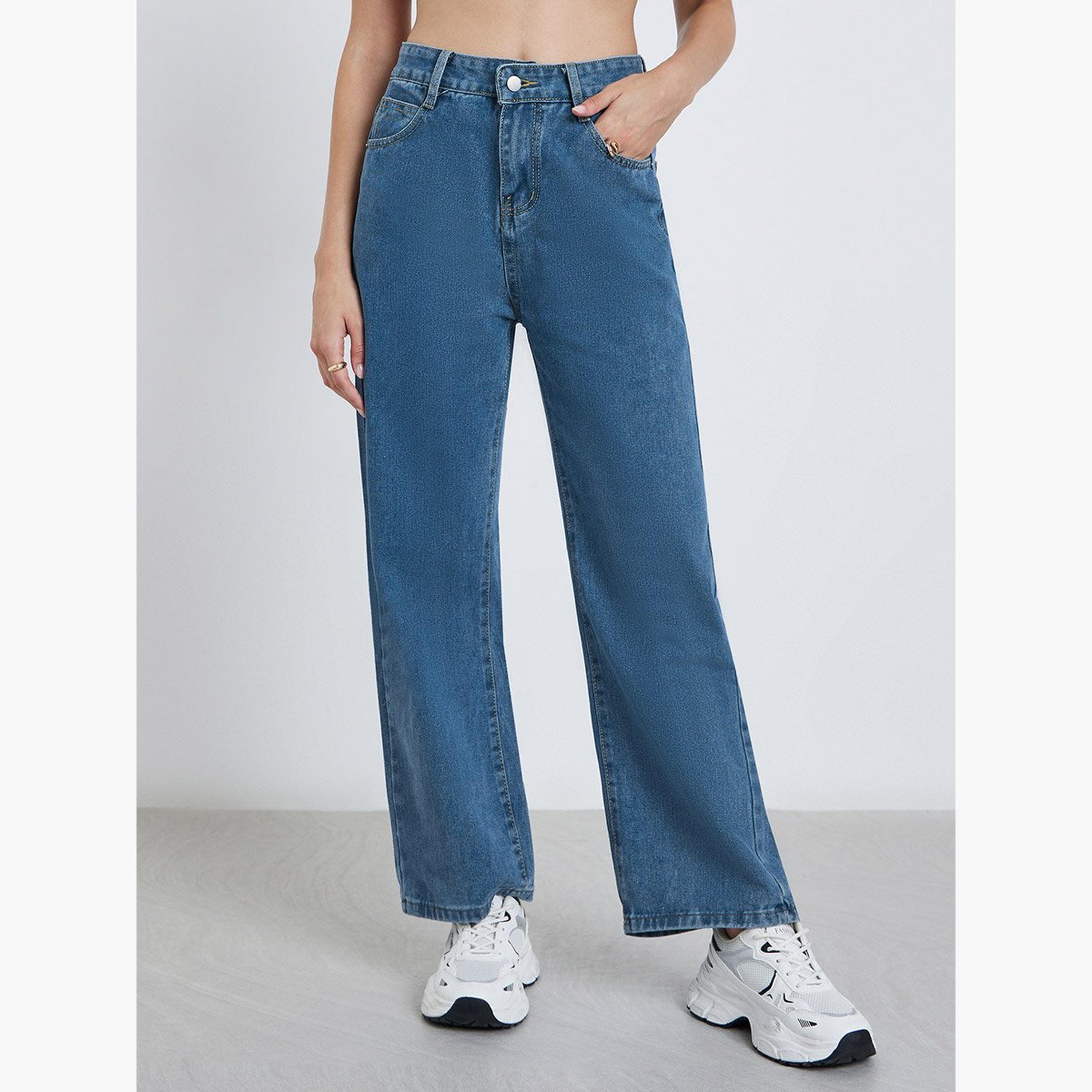 Styli High Rise Wide Leg Jeans-women-clothing-bottoms-jeans-image-1