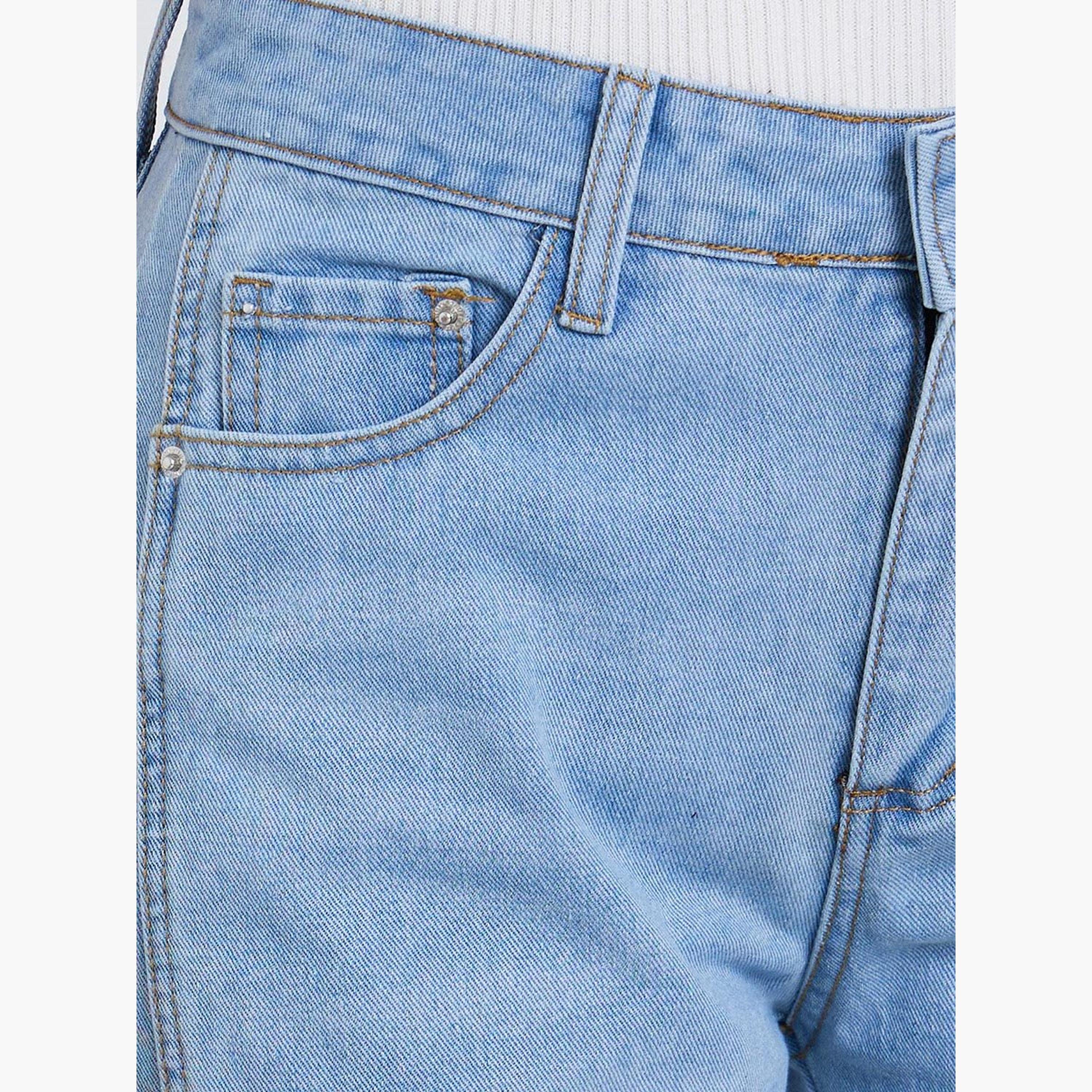 ستايلي - بنطال جينز باهت قصة قصّة قصّة مريح وخصر مرتفع-women-clothing-bottoms-jeans-image-3