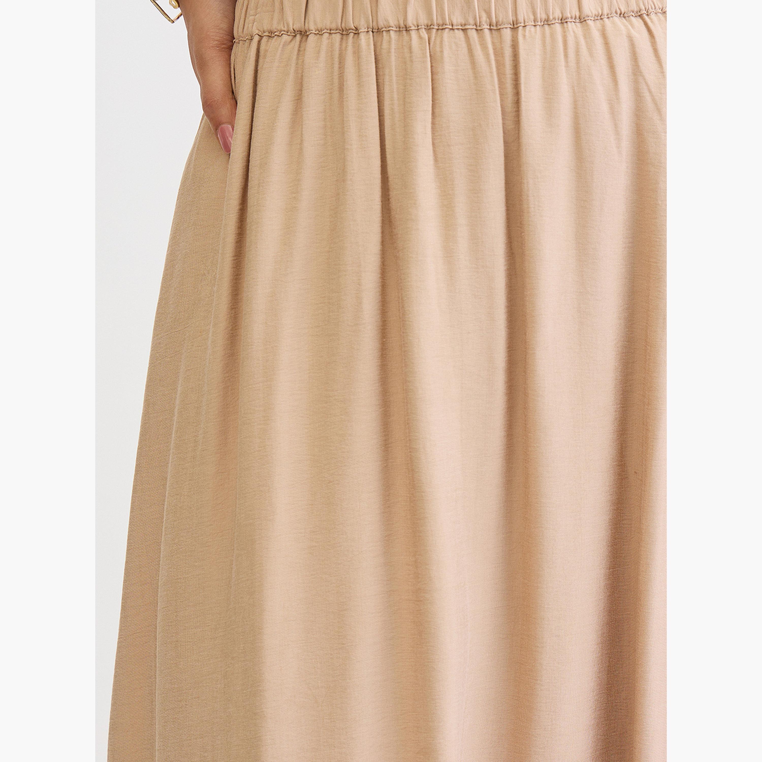 Femmella Beige Bubble Hem Midi Skirt-women-clothing-bottoms-skirts-image-4