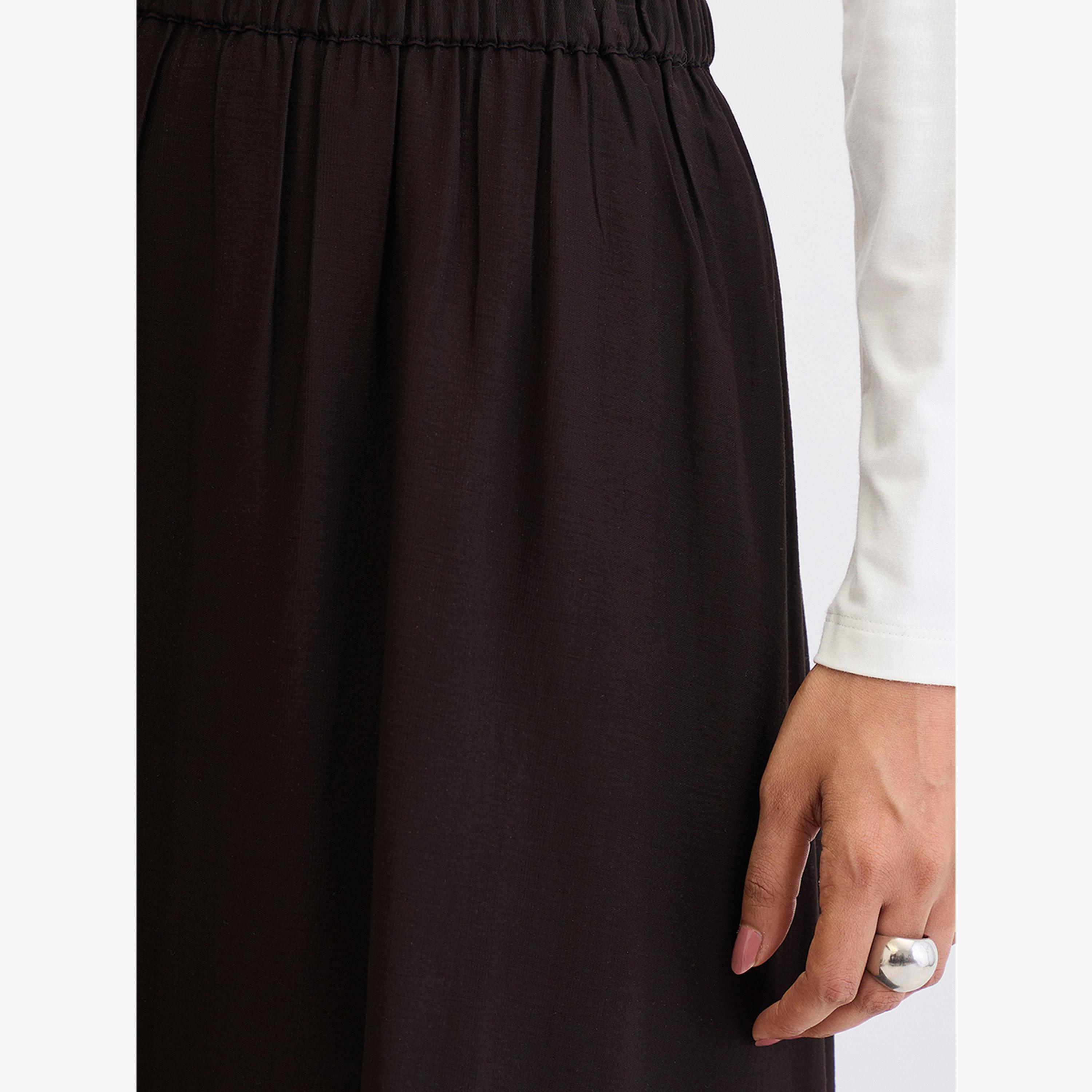Femmella Black Bubble Hem Midi Skirt-women-clothing-bottoms-skirts-image-5