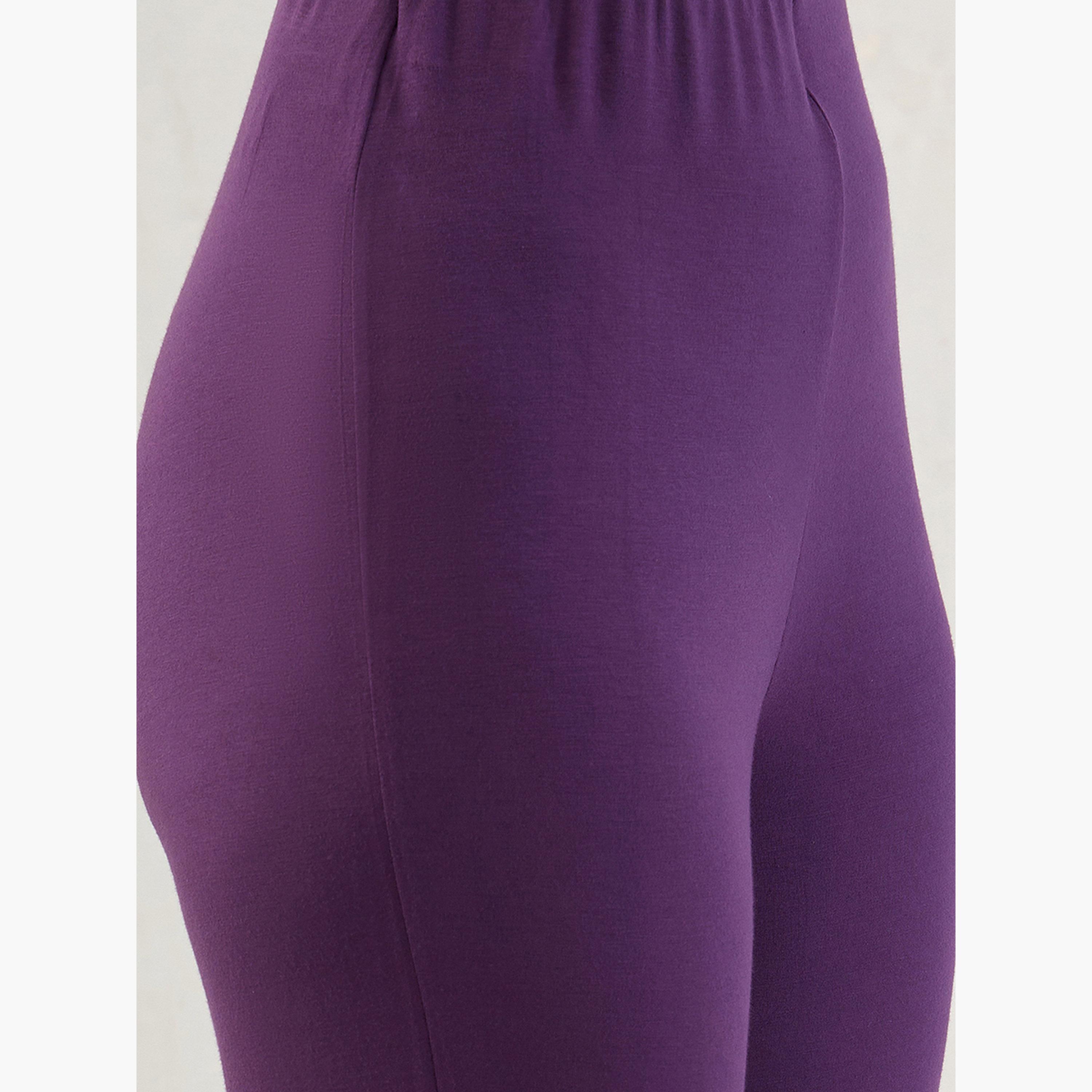 Femmella Purple Knit Flared Pants-women-clothing-bottoms-trousers-image-6