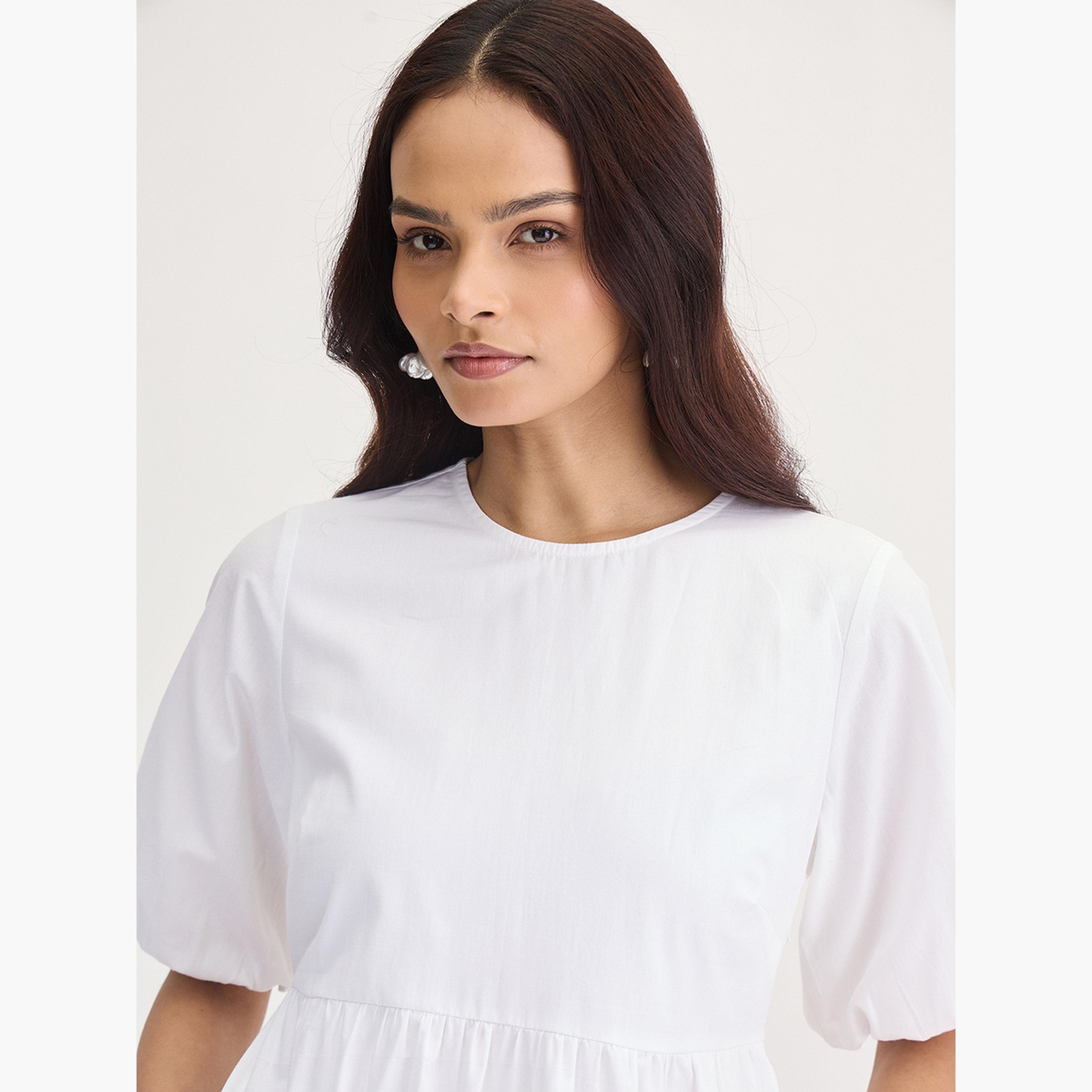 Femmella White Cotton Tiered Maxi Dress-women-clothing-dresses-image-5