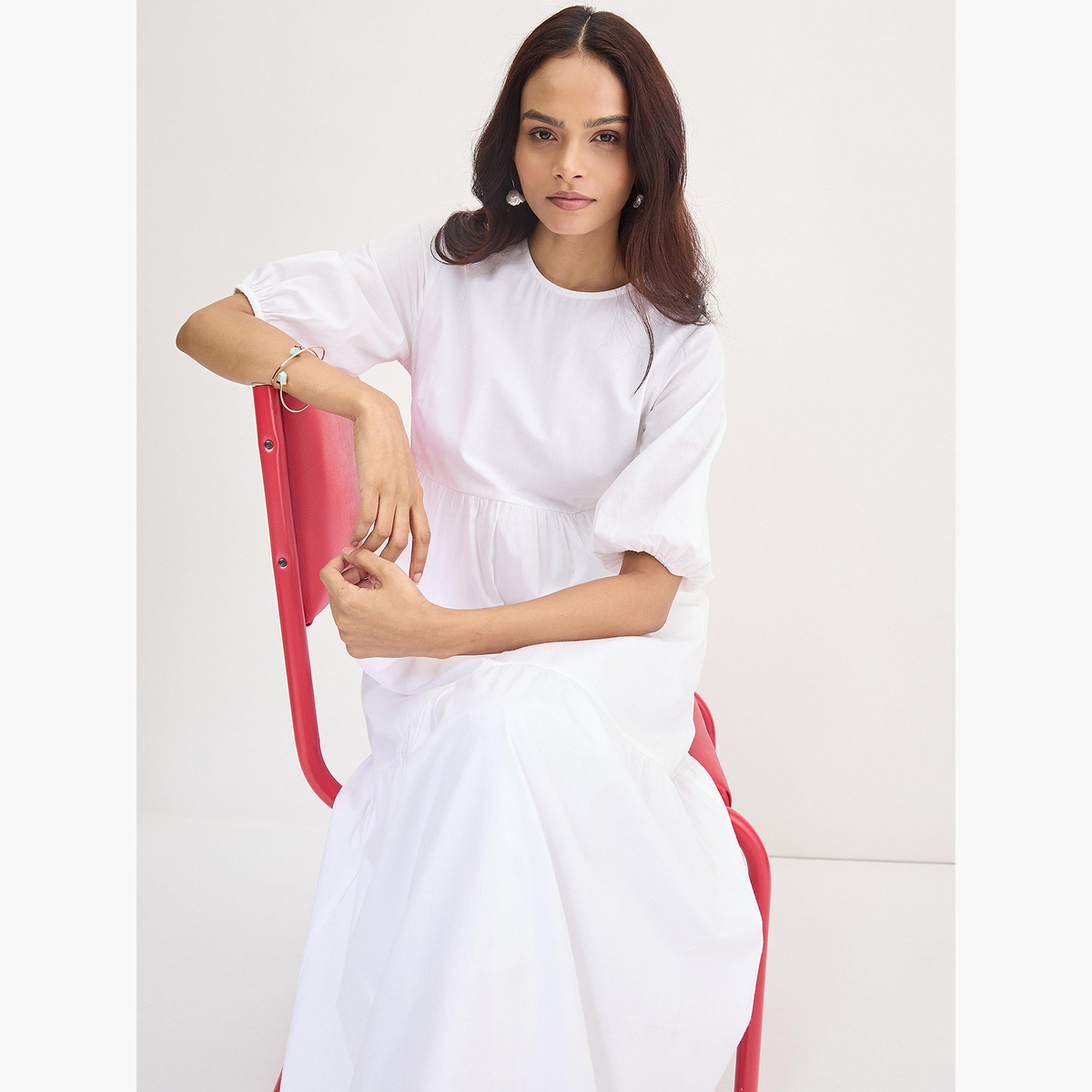 فيميلا - فستان ماكسي من القطن الأبيض متعدد الطبقات-women-clothing-dresses-image-7