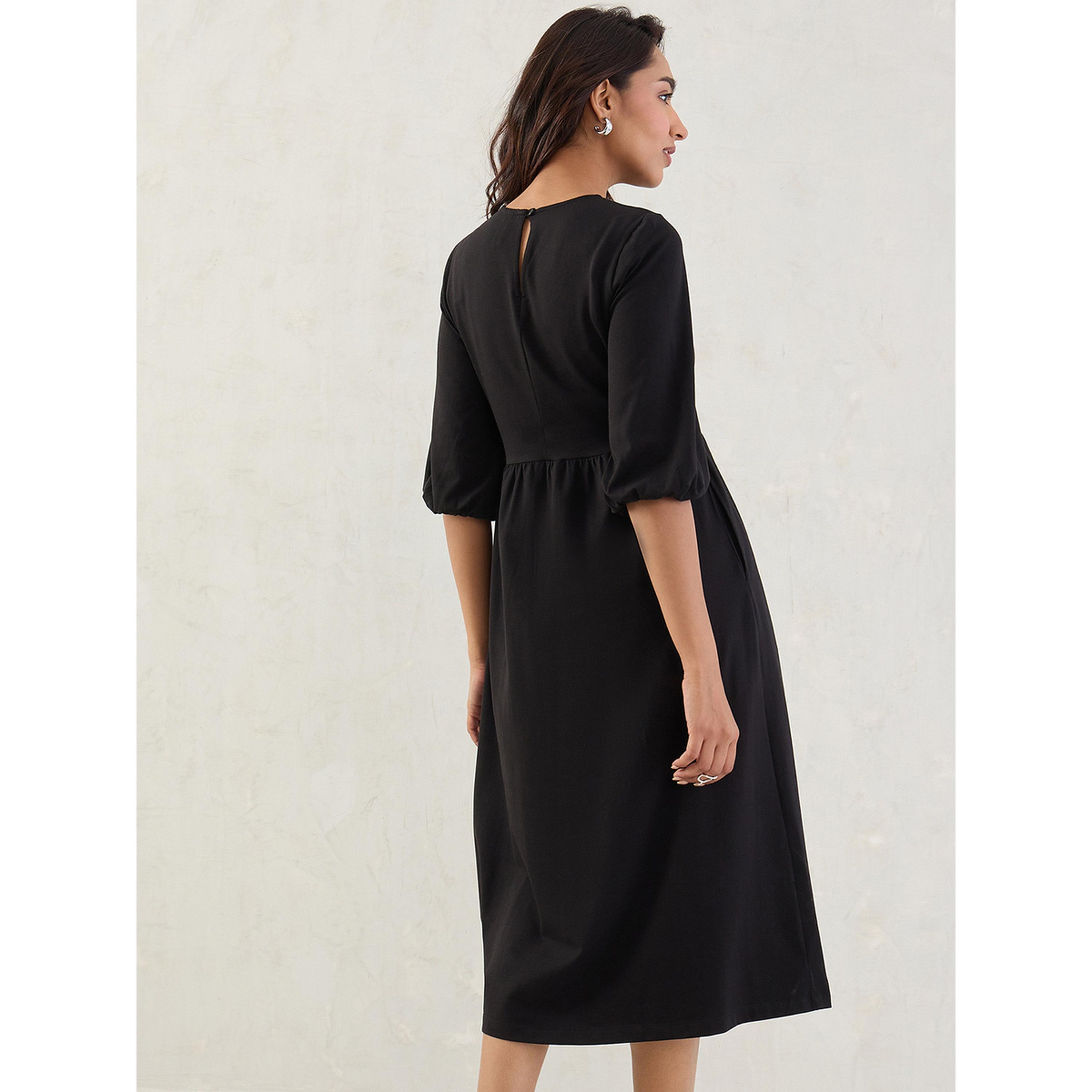 فستان ميدي قطن محبوك-women-clothing-dresses-image-2