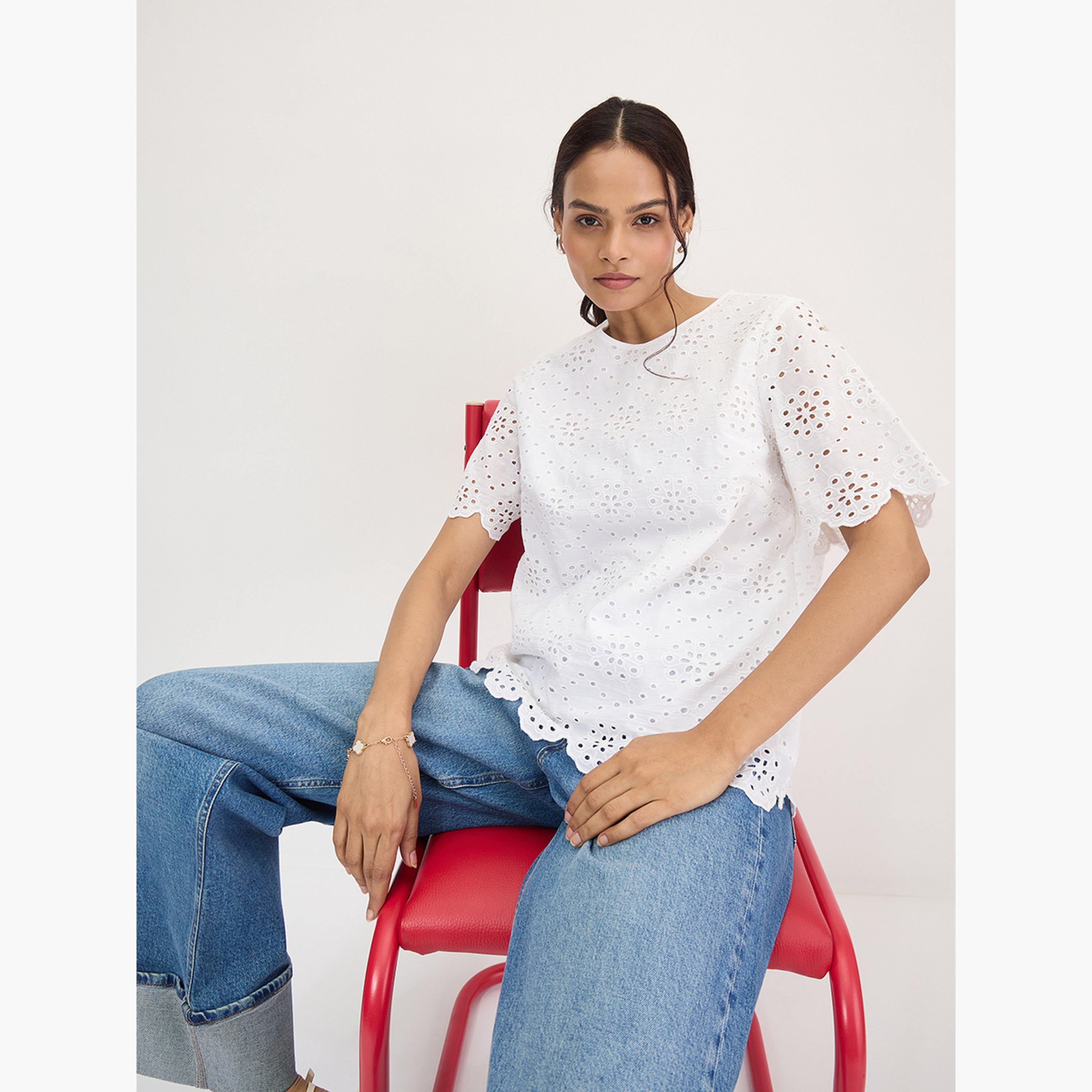 Femmella White Cotton Schiffli Top-women-clothing-shirtsandblouses-blouses-image-5
