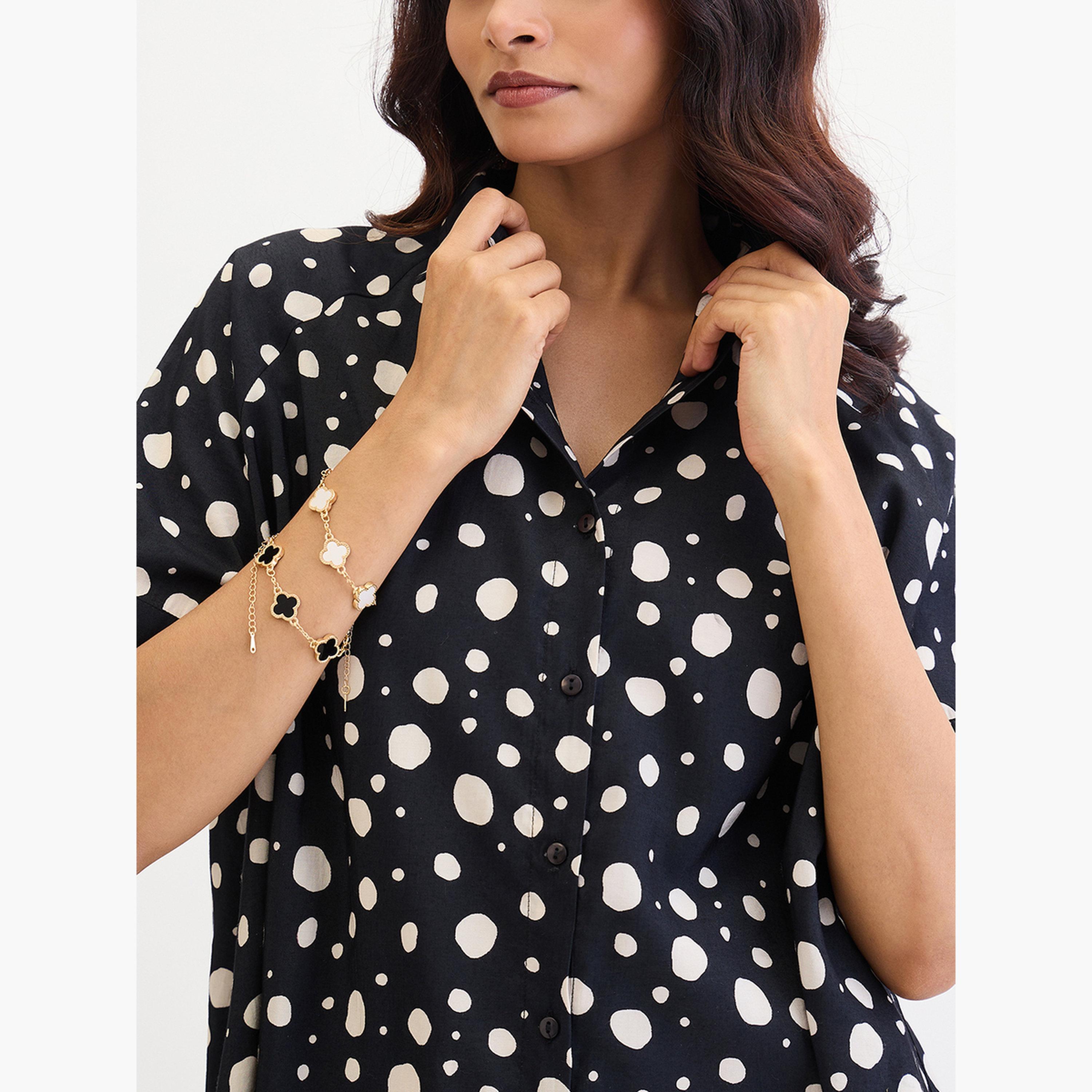 Femmella Black Spot Print Oversized Shirt-women-clothing-shirtsandblouses-shirts-image-6