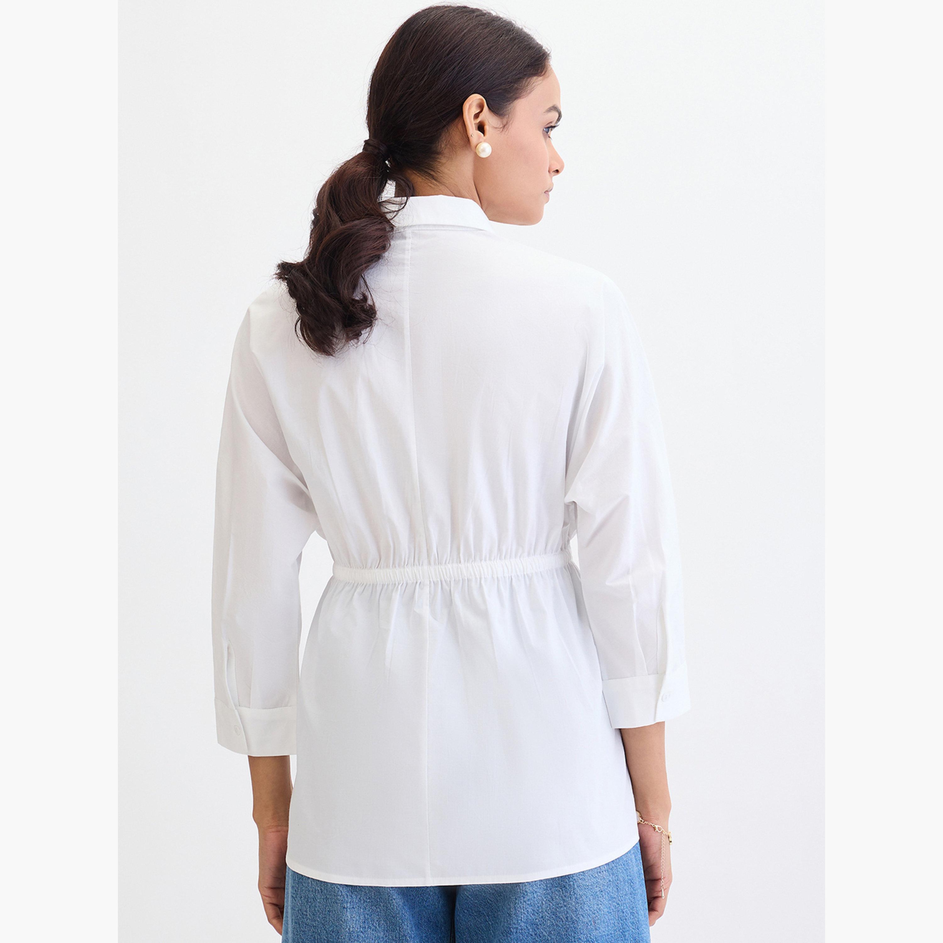 فيميلا - قميص بوبلين أبيض بجيوب مزدوجة-women-clothing-shirtsandblouses-shirts-image-2