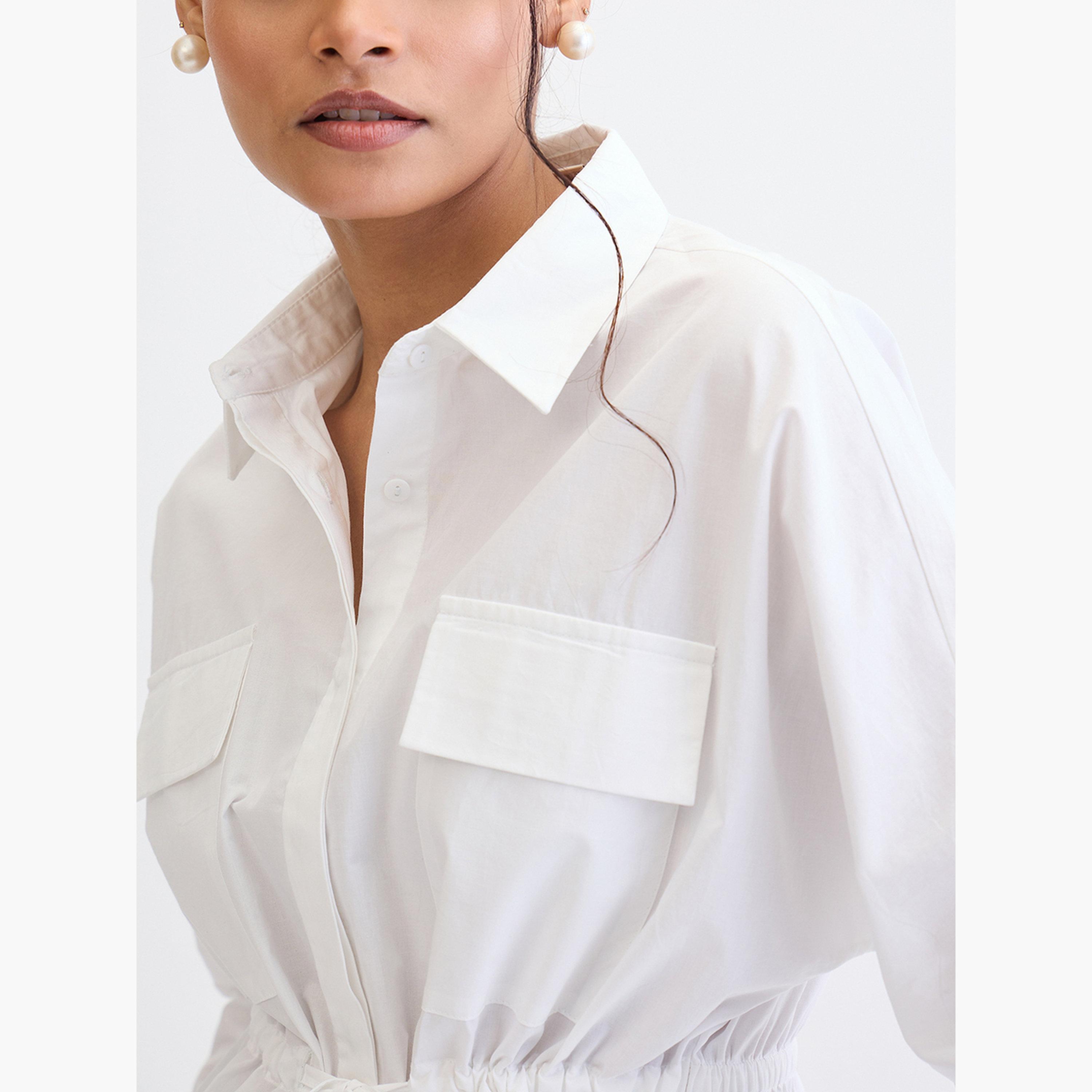 فيميلا - قميص بوبلين أبيض بجيوب مزدوجة-women-clothing-shirtsandblouses-shirts-image-6